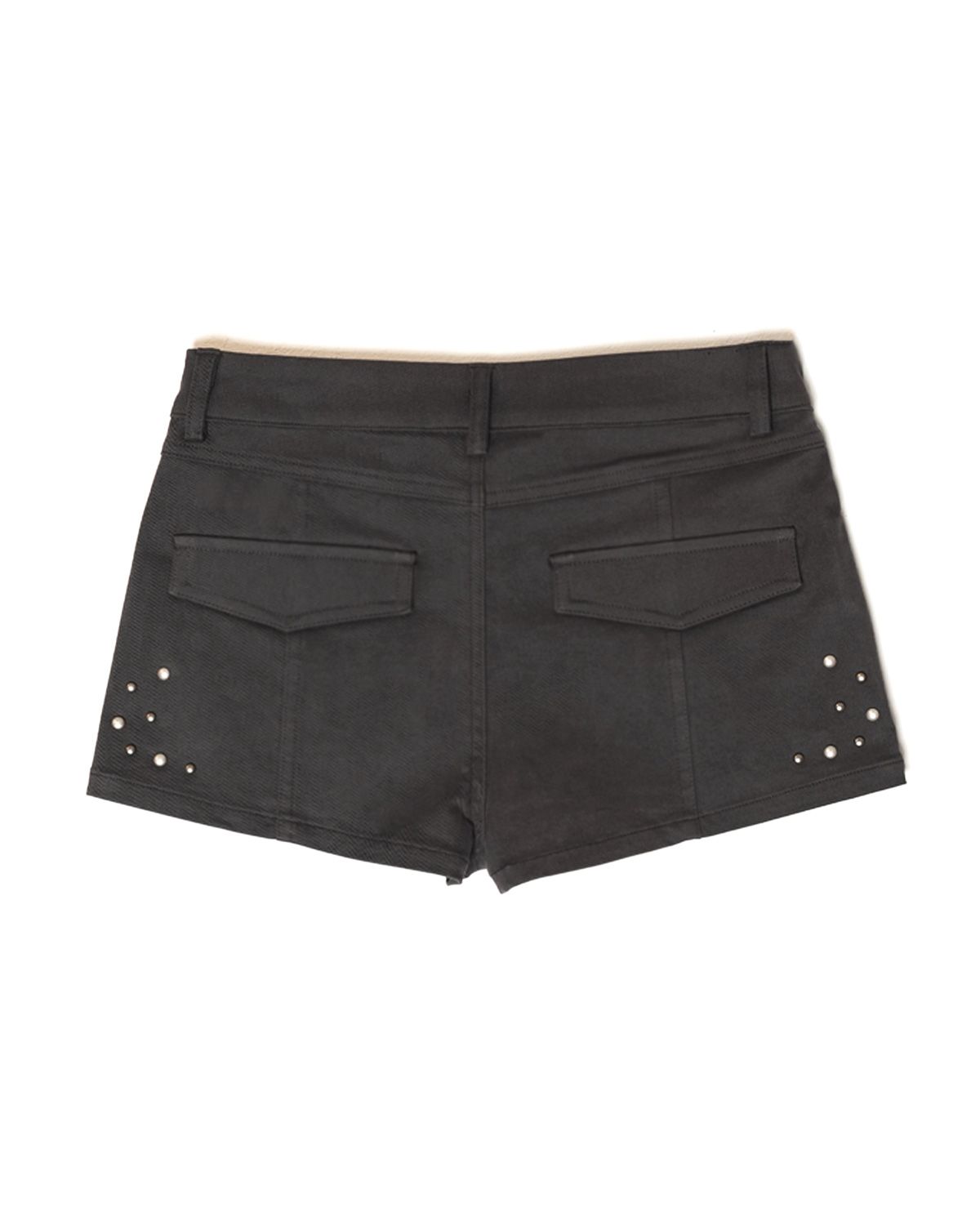 여린(YEORIN) Stud Low Rise Shorts (Charcoal)