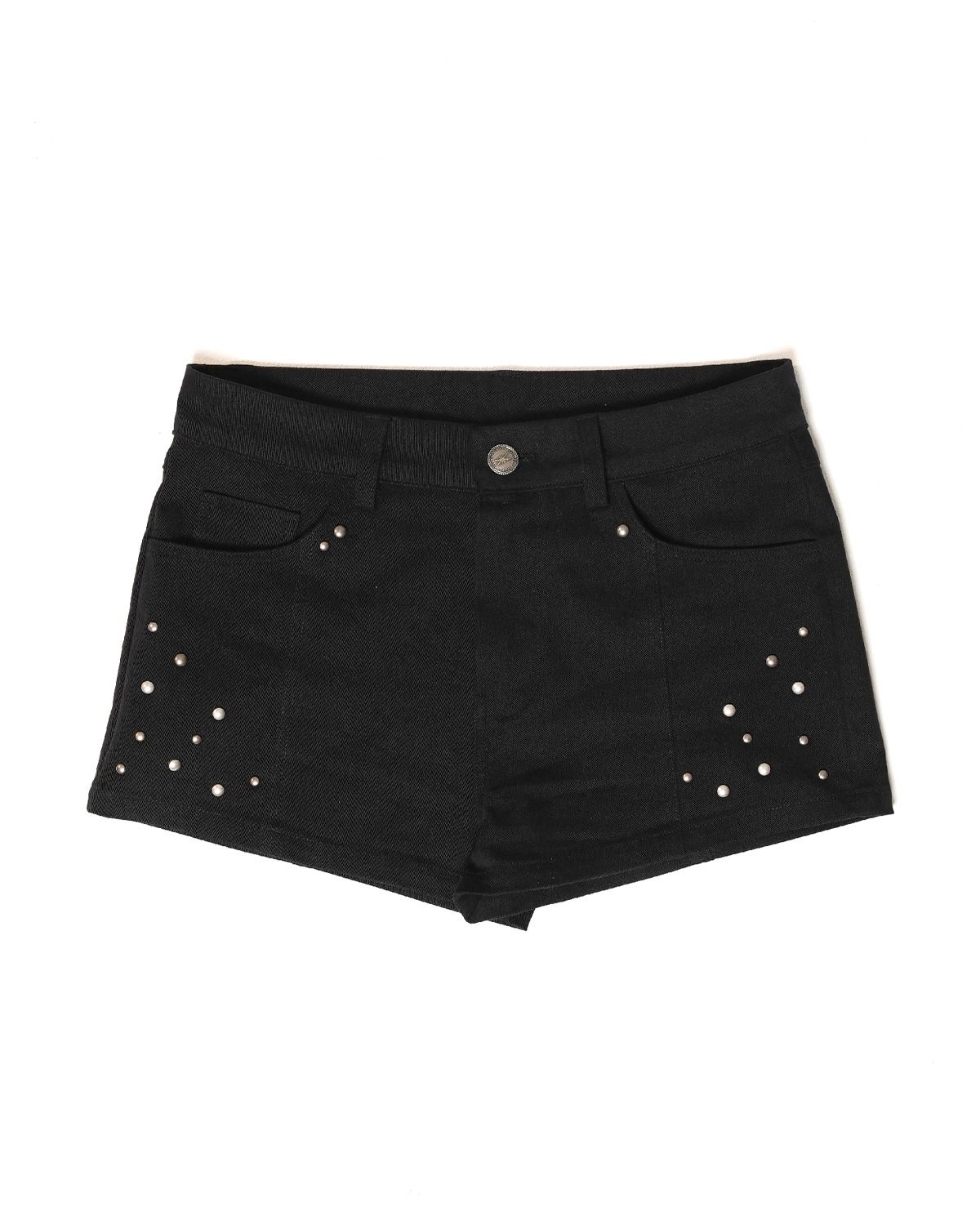 여린(YEORIN) Stud Low Rise Shorts (Black)
