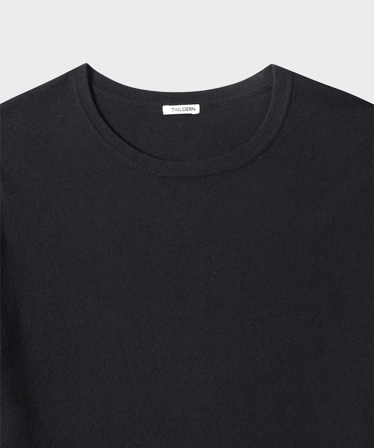 테일던(TAILDERN) Ethan Knit T-Shirts Wool Cotton Black