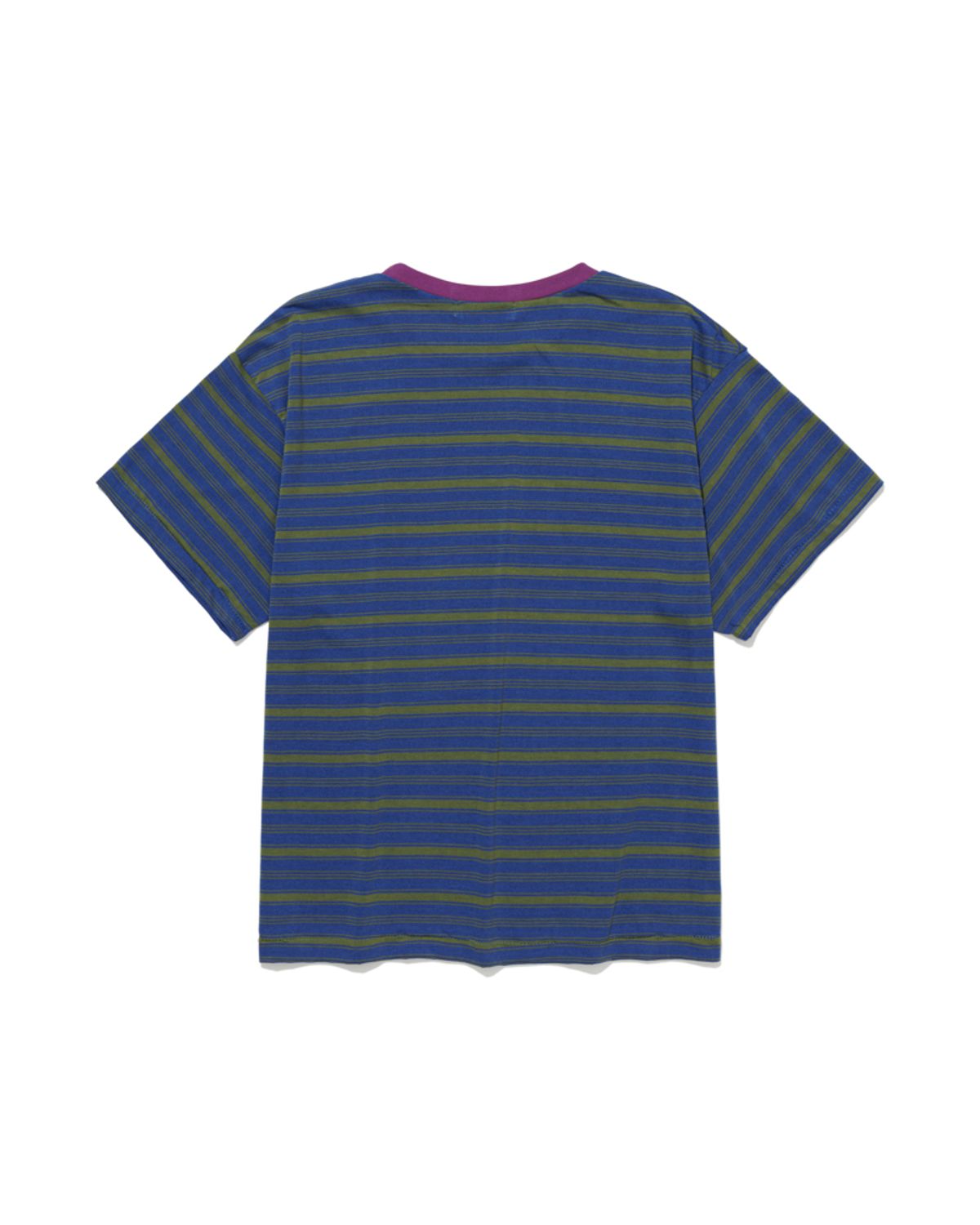 모아(MOAA) Multi-Stripe Single-Stitch T-Shirt (NAVY)