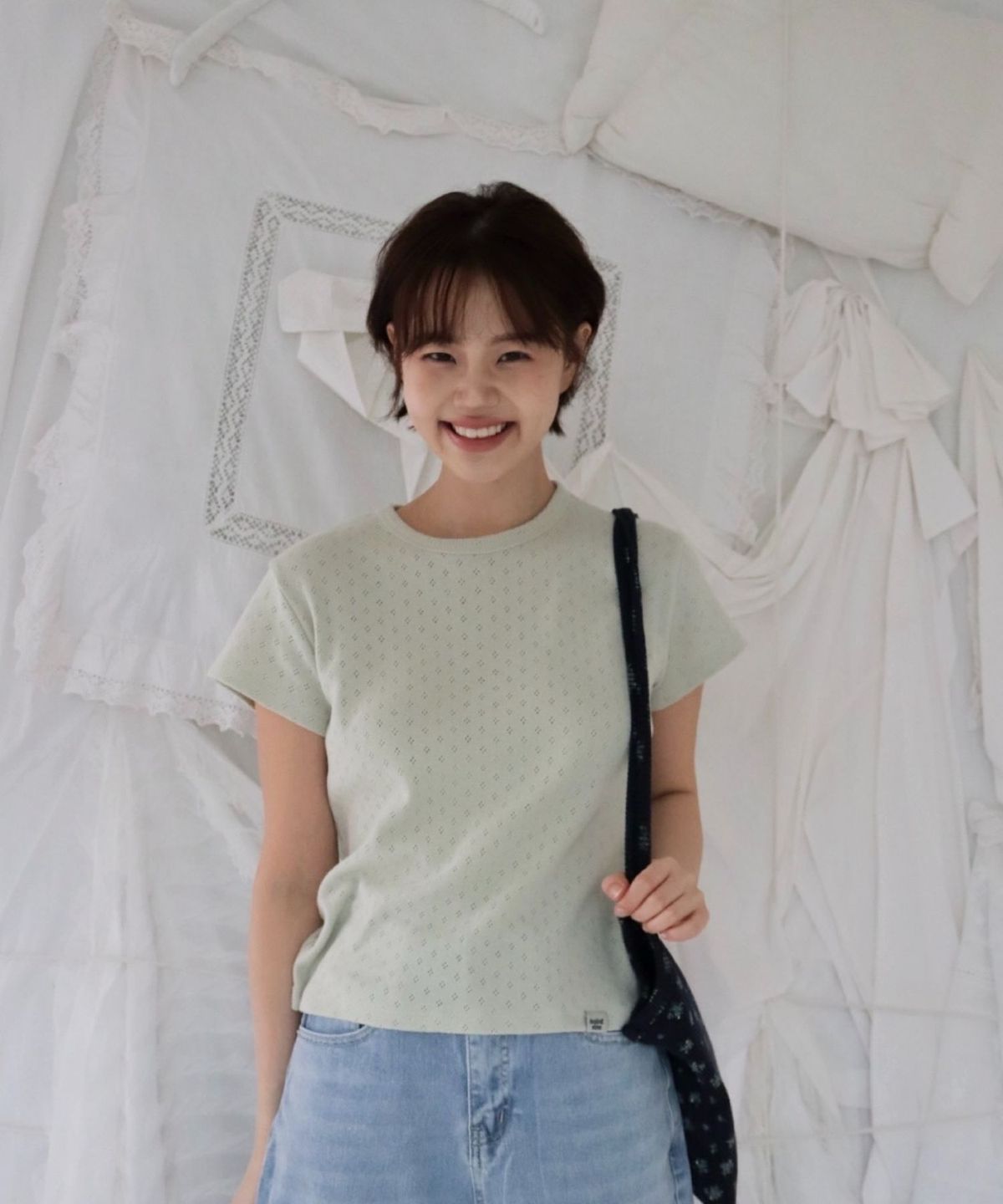 세인트바인(SAINTVINE) 펀칭 아일렛 반팔 티셔츠