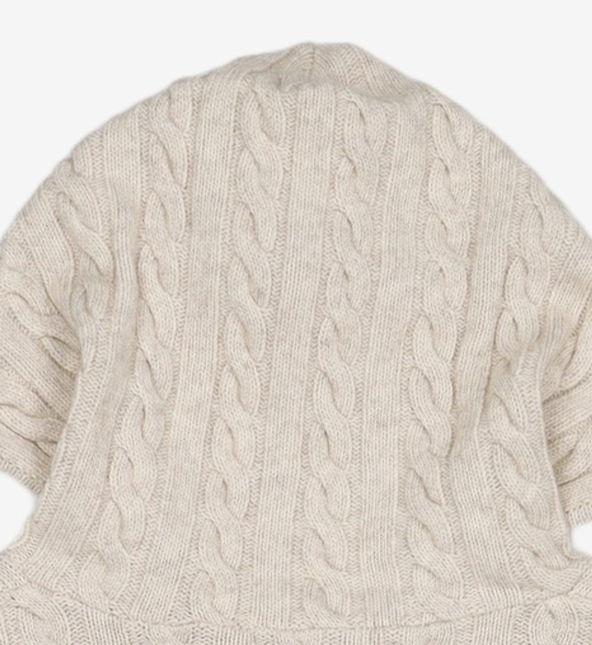 큐리티(CURETTY) C CABLE CROP KNIT HOODIE ZIP-UP_IVORY S