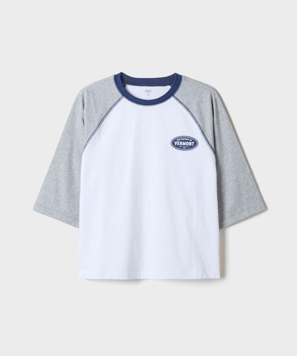 스파오 키즈(SPAO KIDS) [키즈] 7부 래글런 배색 티셔츠_SPLWG37KU1