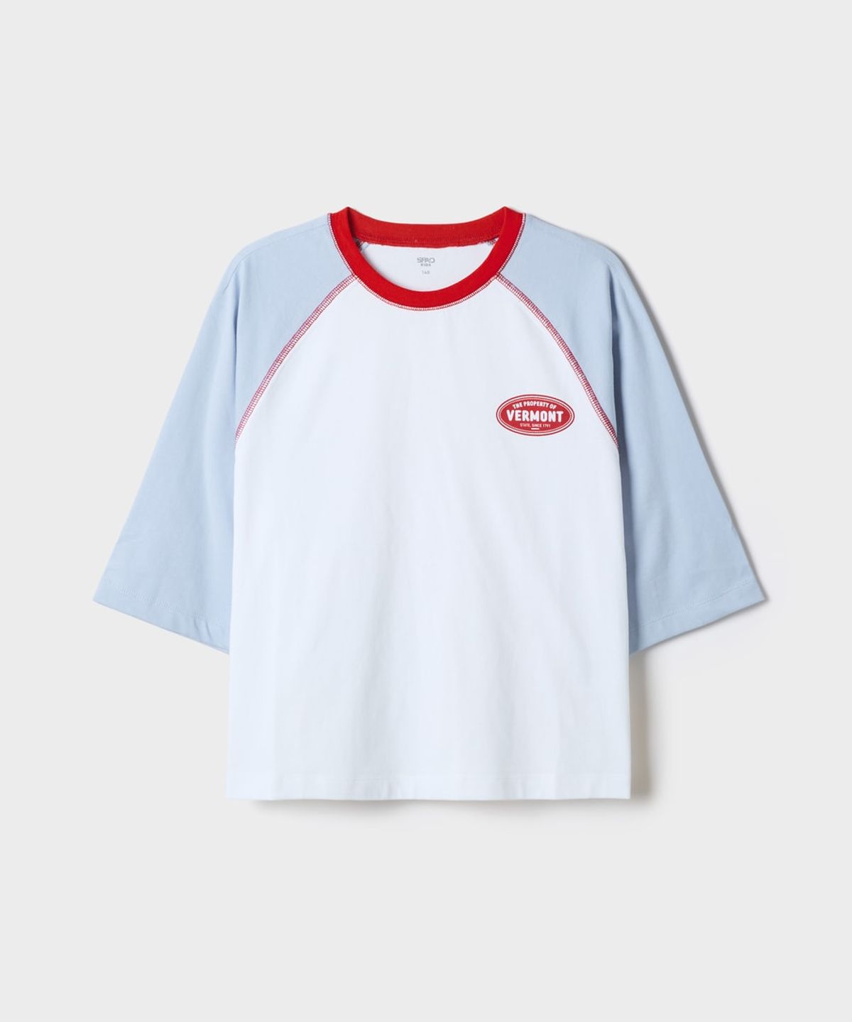 스파오 키즈(SPAO KIDS) [키즈] 7부 래글런 배색 티셔츠_SPLWG37KU1