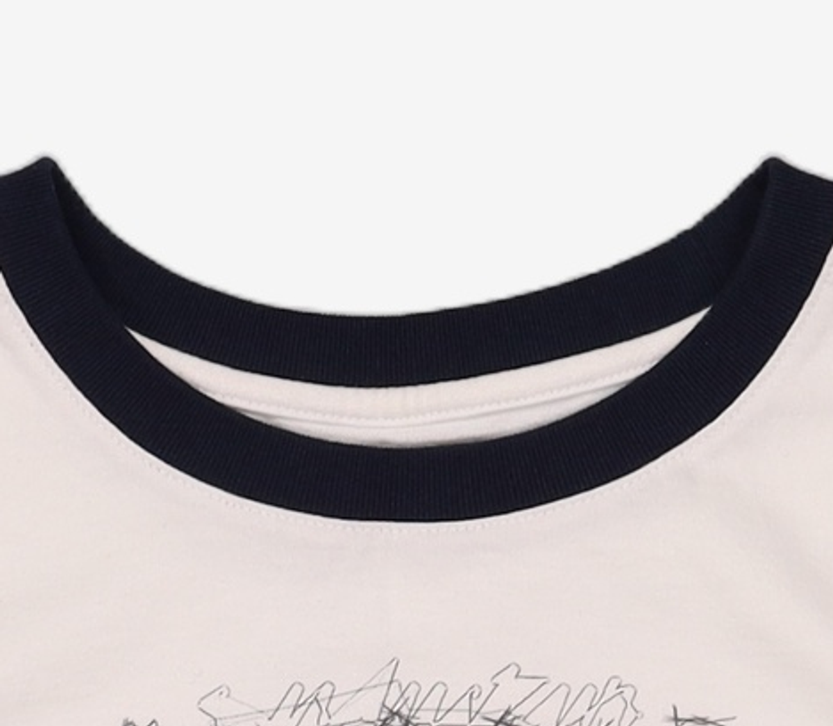 메종미네드(MAISON MINED) (W) DOODLE HEART RINGER HALF T WHITE M
