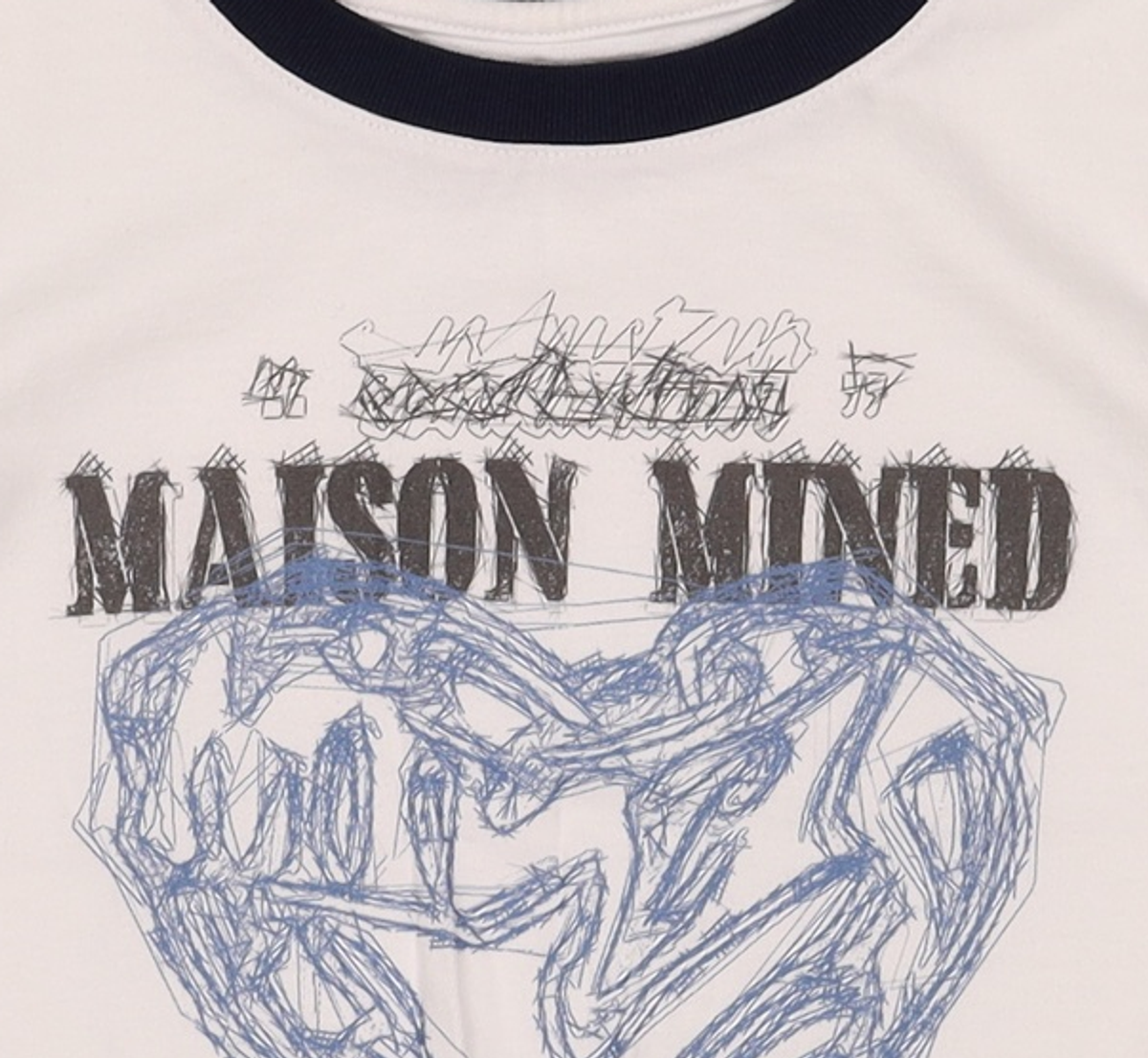 메종미네드(MAISON MINED) (W) DOODLE HEART RINGER HALF T WHITE M