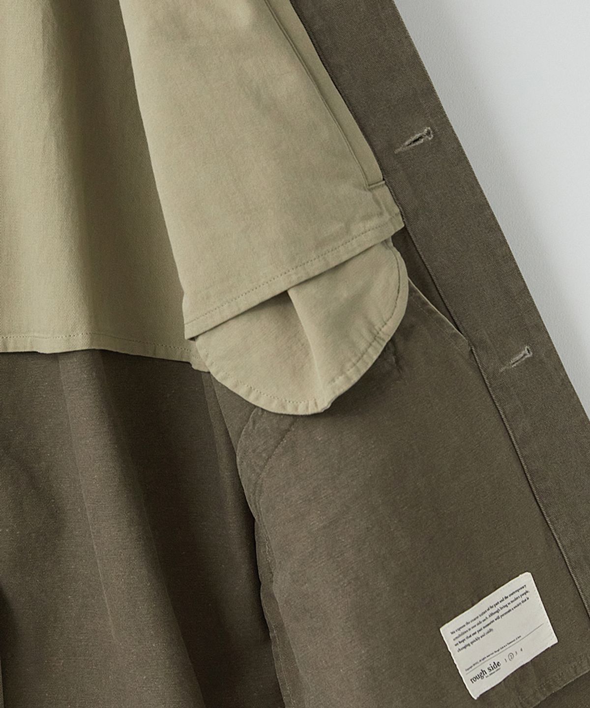 러프사이드(ROUGHSIDE) Officer Coat Mud