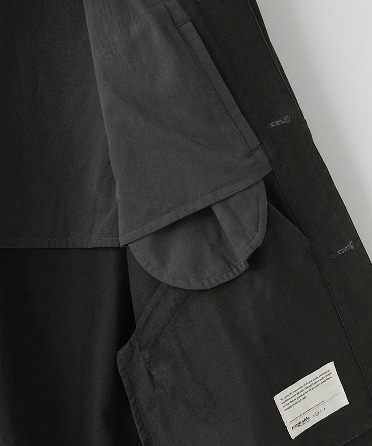 러프사이드(ROUGHSIDE) Officer Coat Charcoal