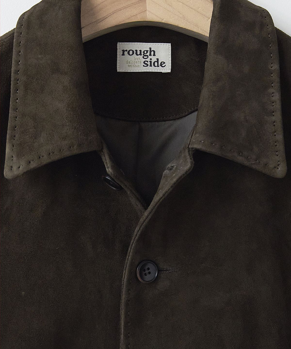 러프사이드(ROUGHSIDE) Suede Over Jacket Dark Brown