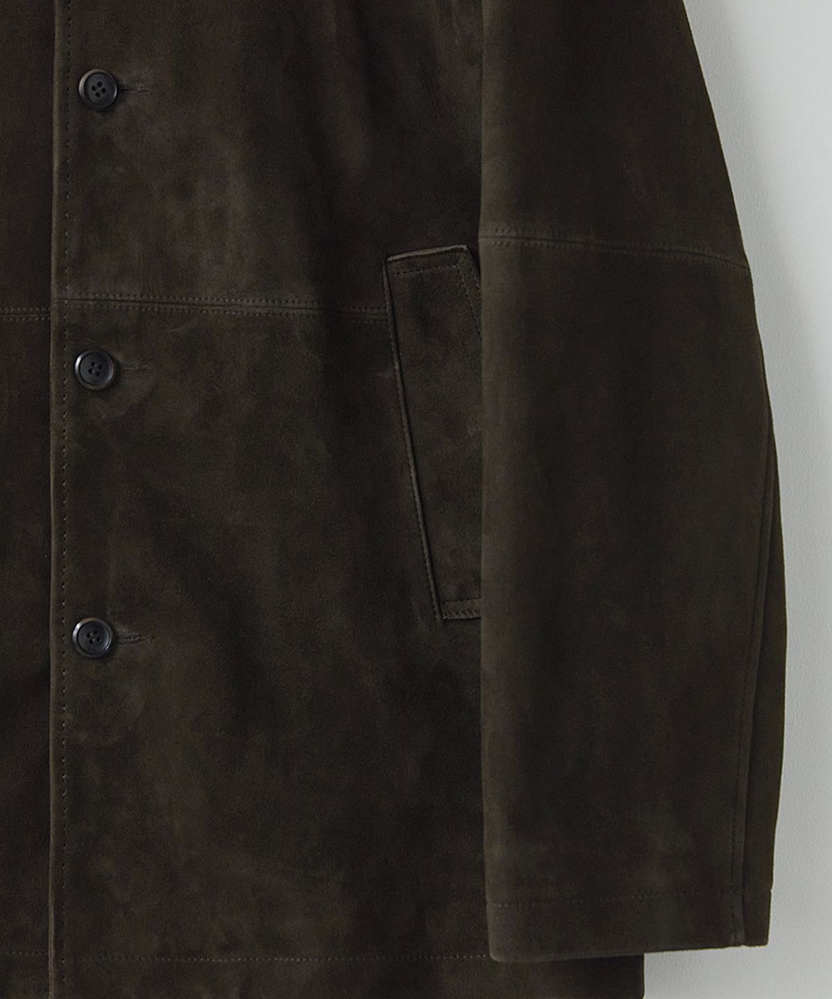 러프사이드(ROUGHSIDE) Suede Over Jacket Dark Brown