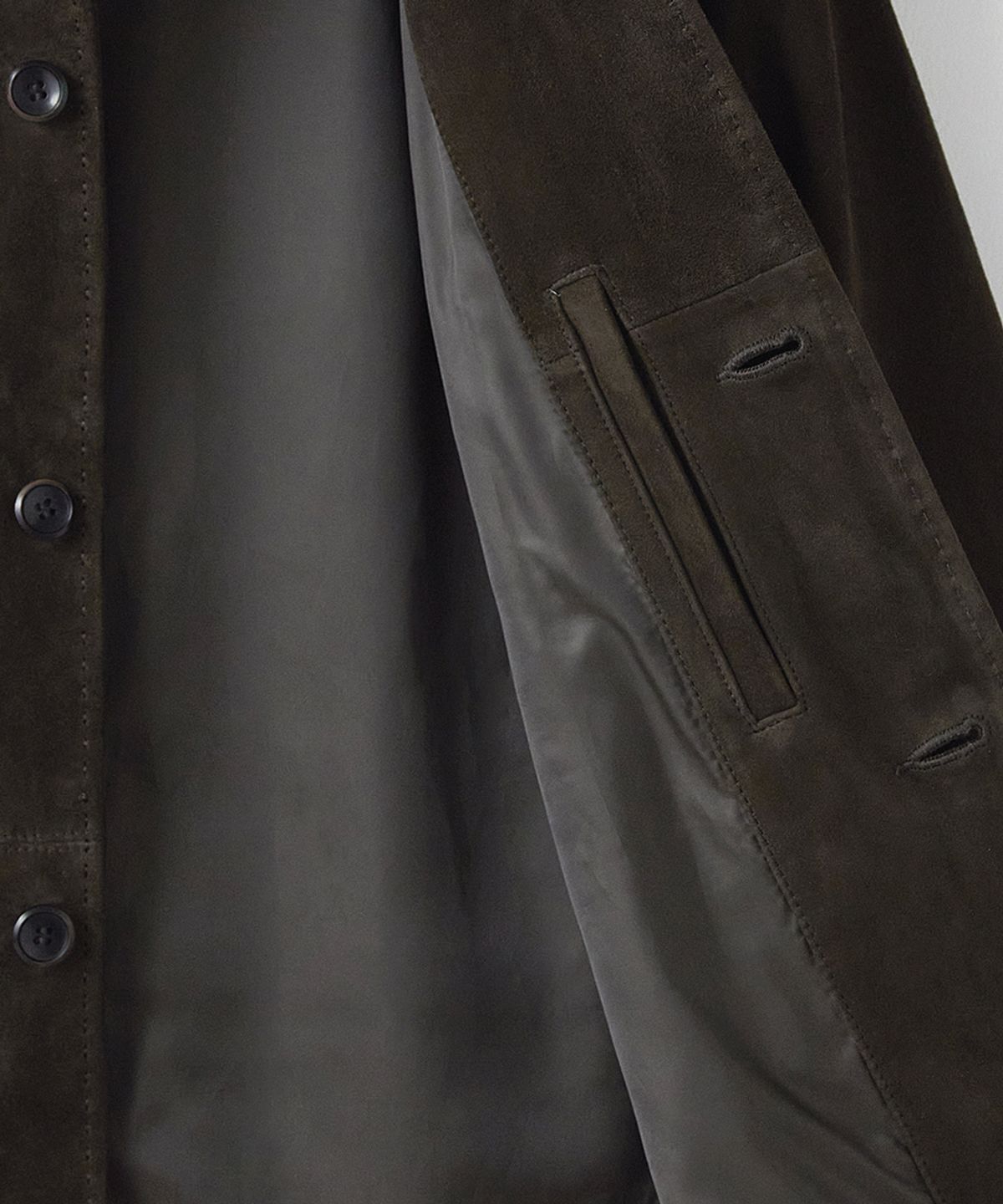러프사이드(ROUGHSIDE) Suede Over Jacket Dark Brown