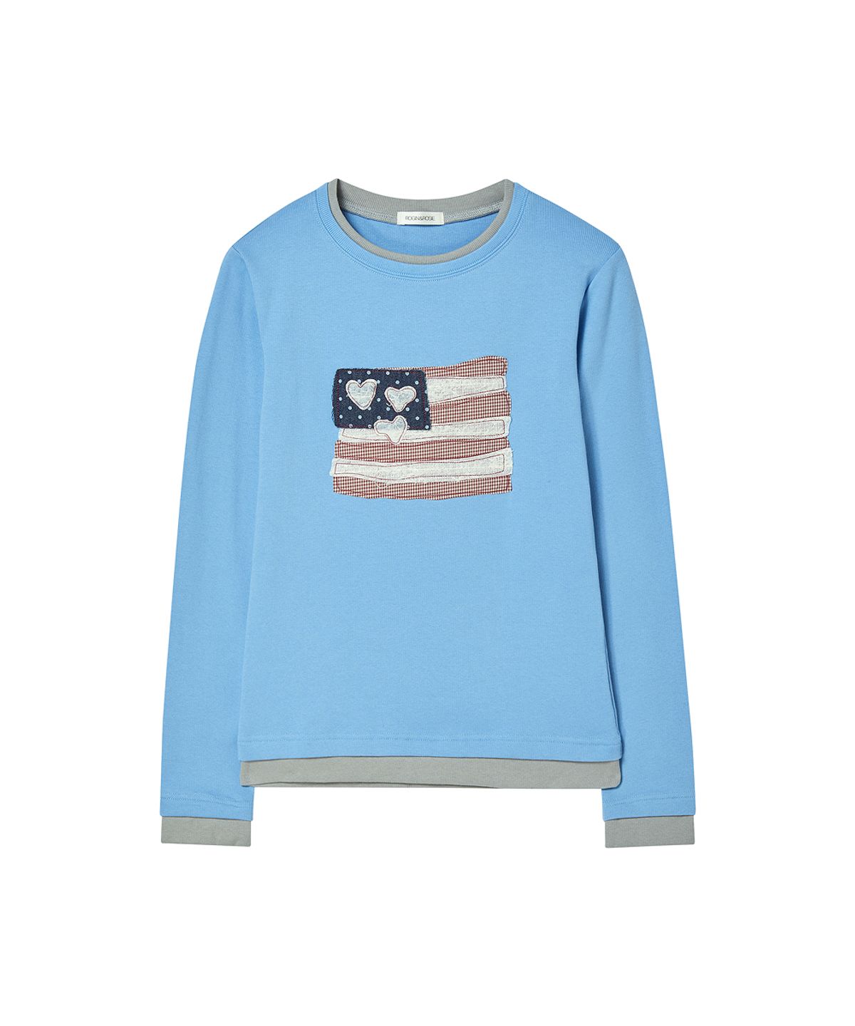 로긴 앤 로지(ROGIN N ROSIE) USA Banner Layered Long Sleeve Blue Gray