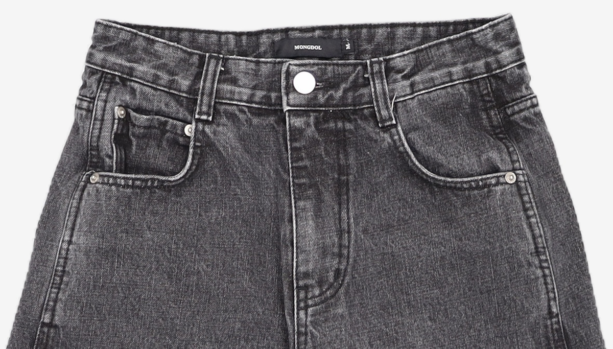 몽돌(MONGDOL) 데님 하프 팬츠 블랙 MDPT017BLACK M