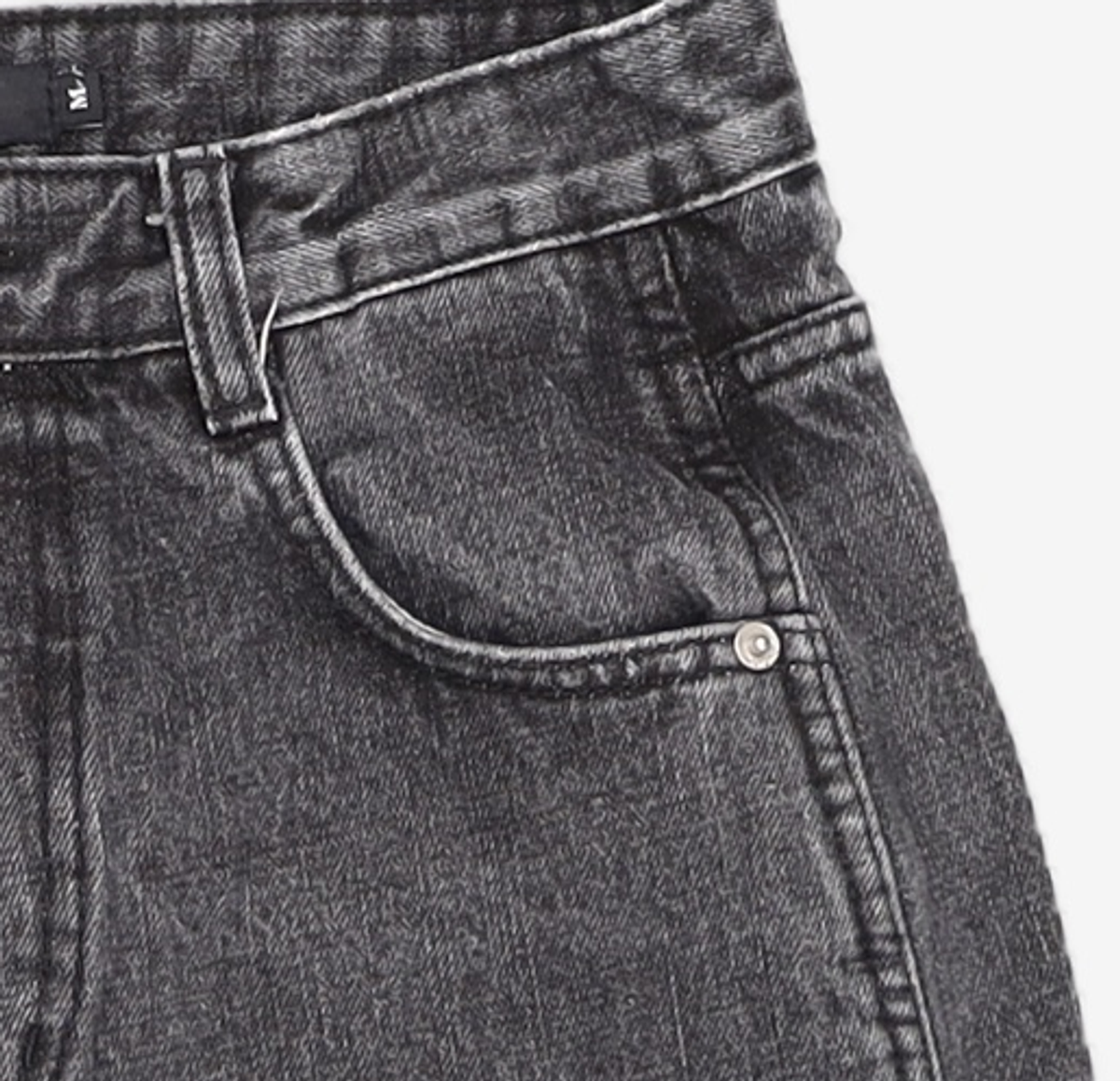 몽돌(MONGDOL) 데님 하프 팬츠 블랙 MDPT017BLACK M
