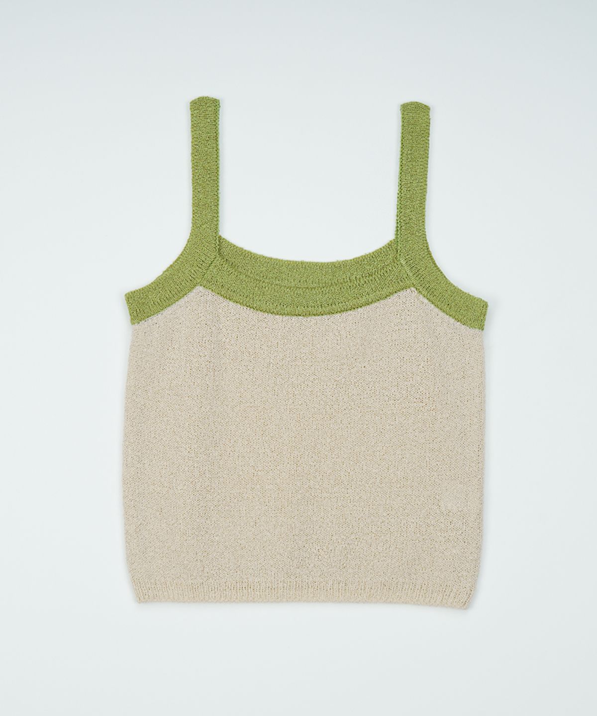 블레티(VLETI) Summer Square Color Matching Knit Sleeveless (Beige)
