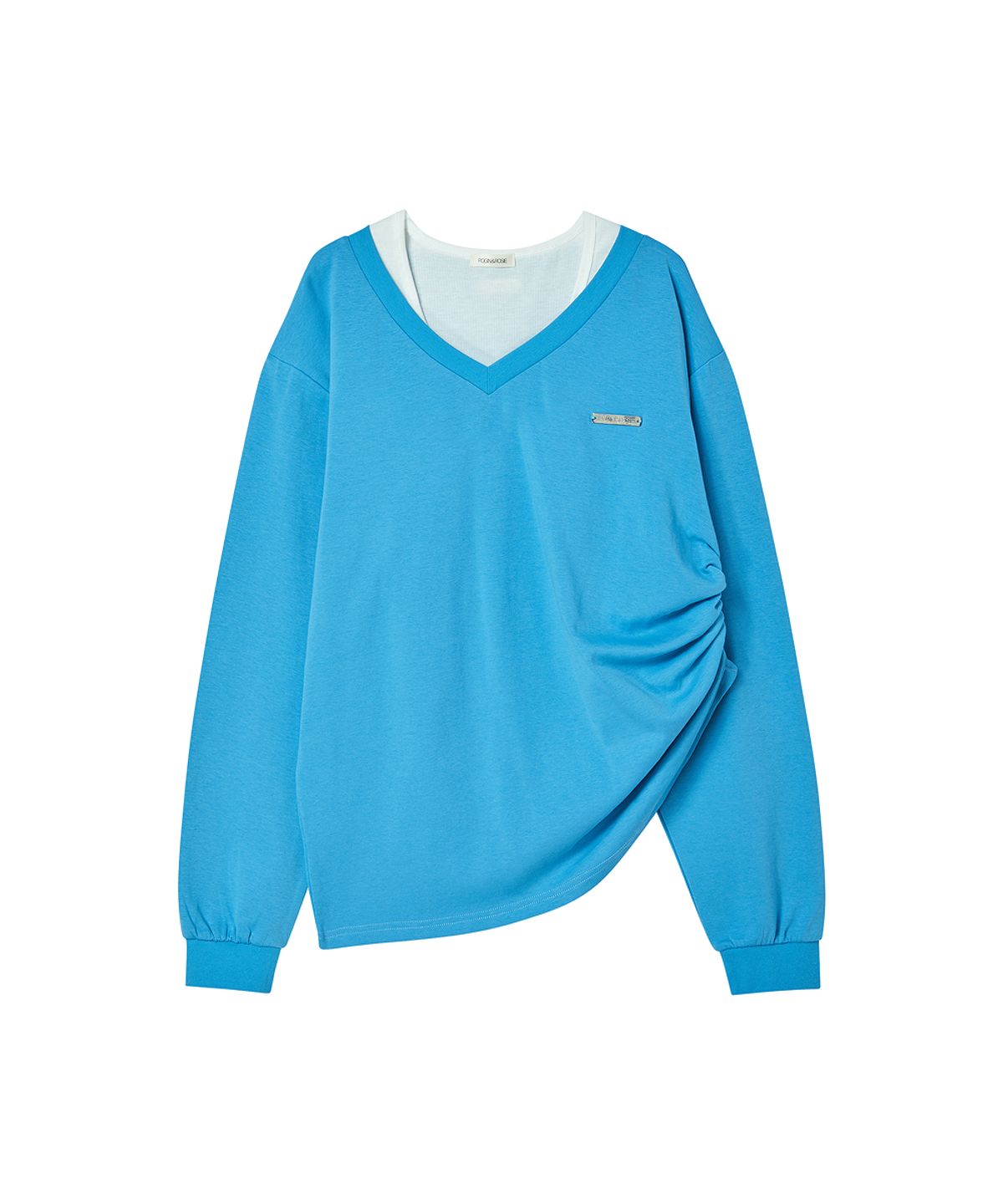 로긴 앤 로지(ROGIN N ROSIE) V-Neck Oversized One Shoulder 2 in 1 Blue&White
