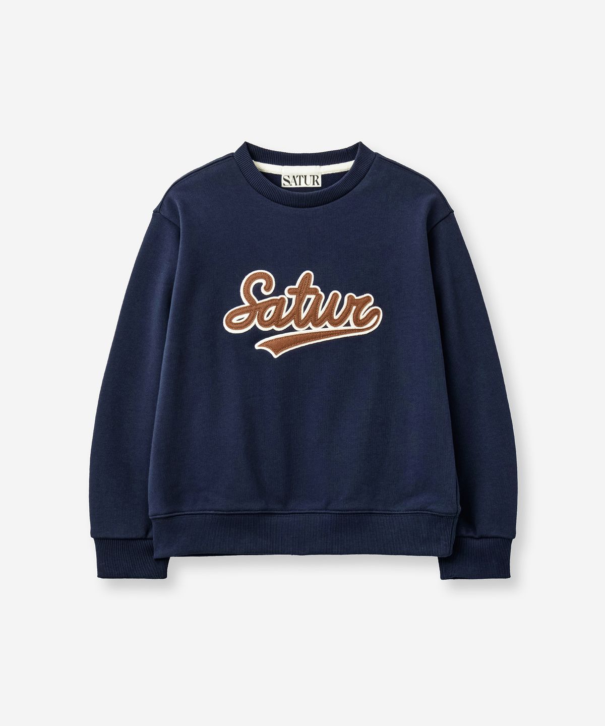 세터 키즈(SATUR KIDS) (K) 로고 아플리케 스웨트셔츠 네이비