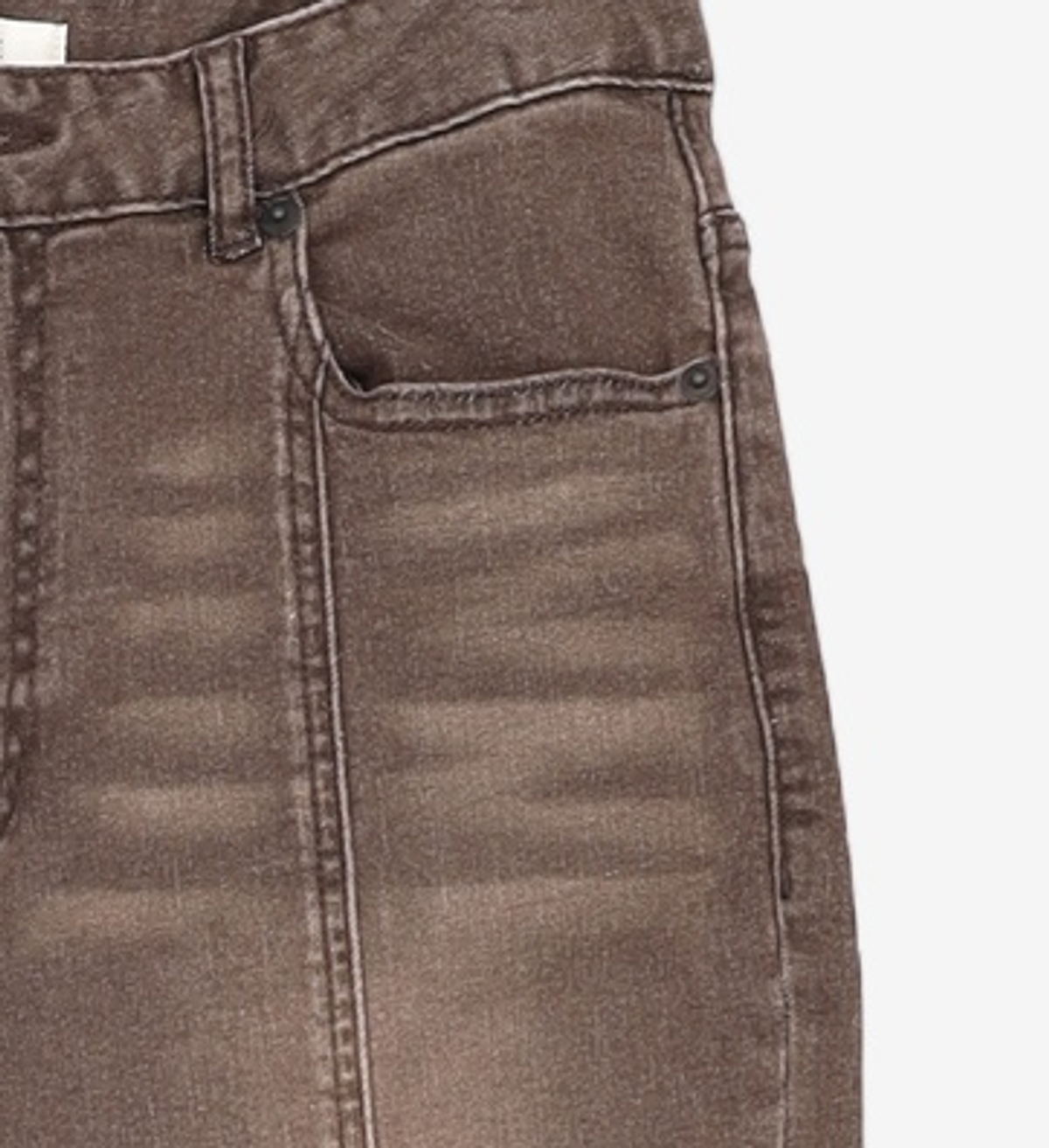 솔티페블(SALTY PEBBLE) SLIT SLIM JEAN [BROWN] 2