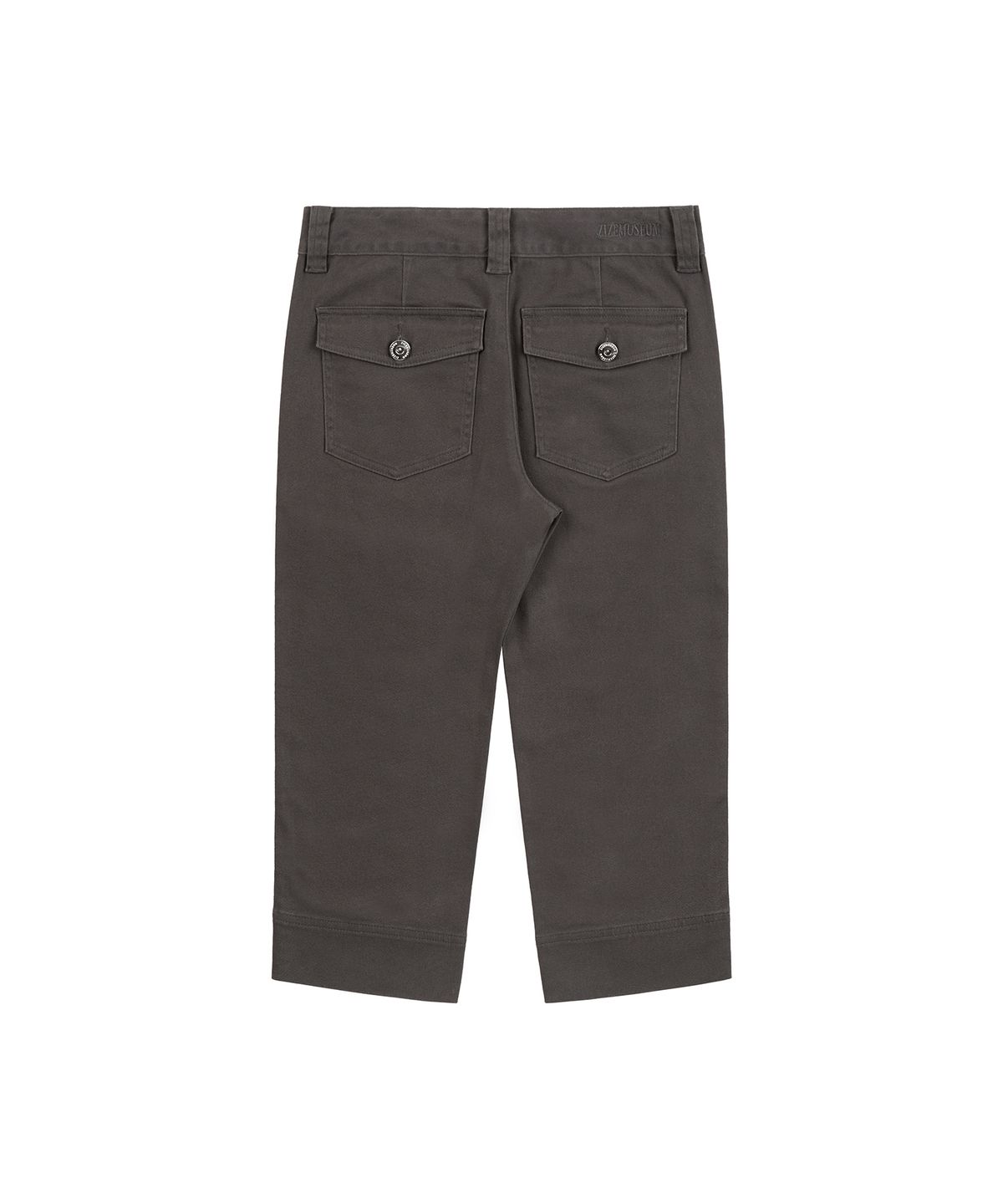 지제뮤지엄(ZIZEMUSEUM) SLIT CAPRI COTTON PANTS (CHARCOAL)