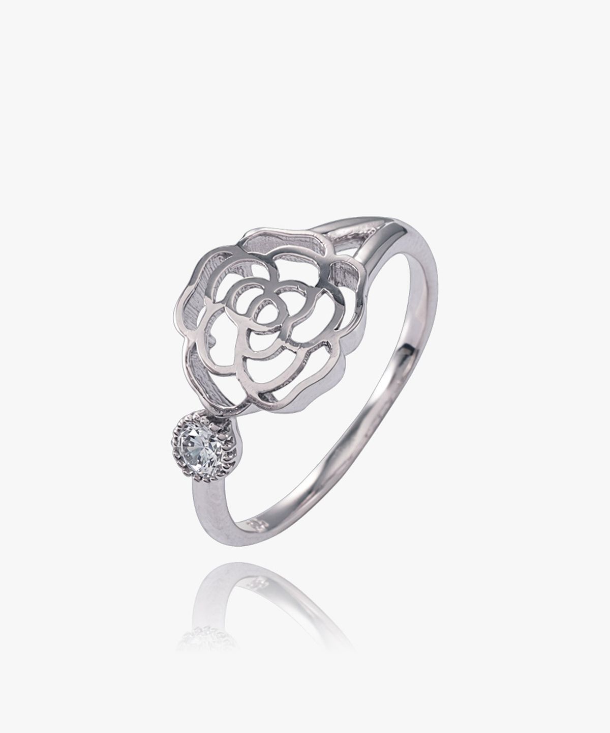 엘렌쥬얼리(HELENE JEWELRY) 실버 Silver 925 로즈 플라워 미스 링 은 반지