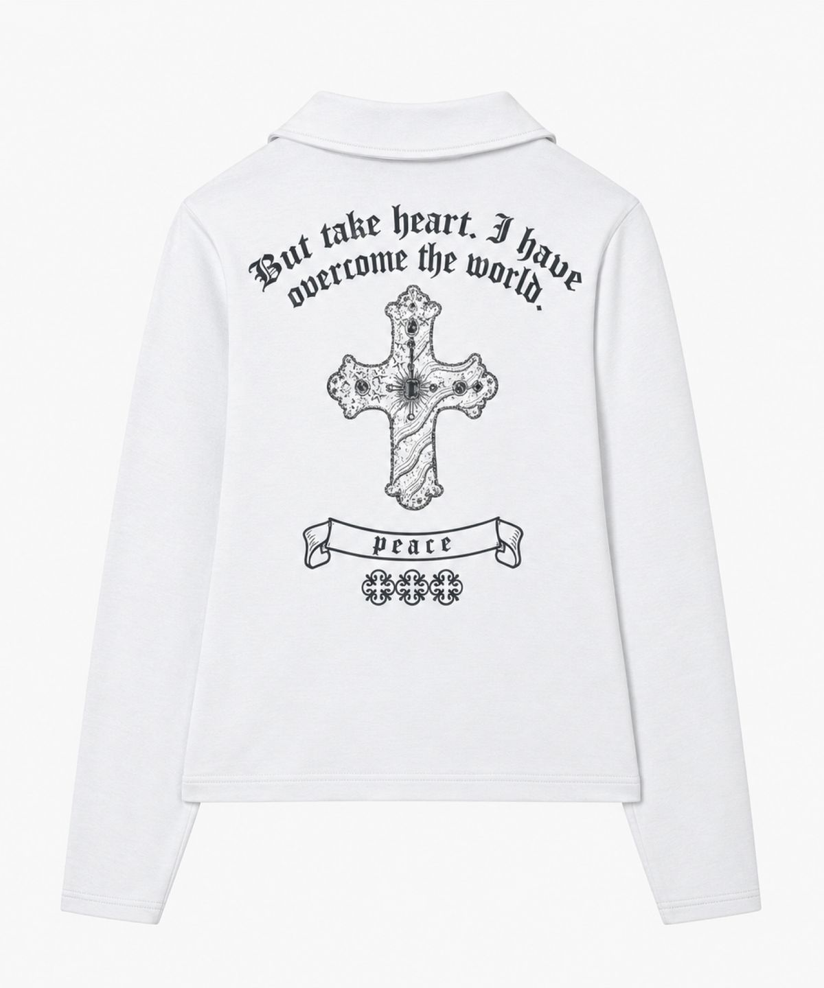 로긴 앤 로지(ROGIN N ROSIE) V-Neck Collar Back Point Long Sleeve White