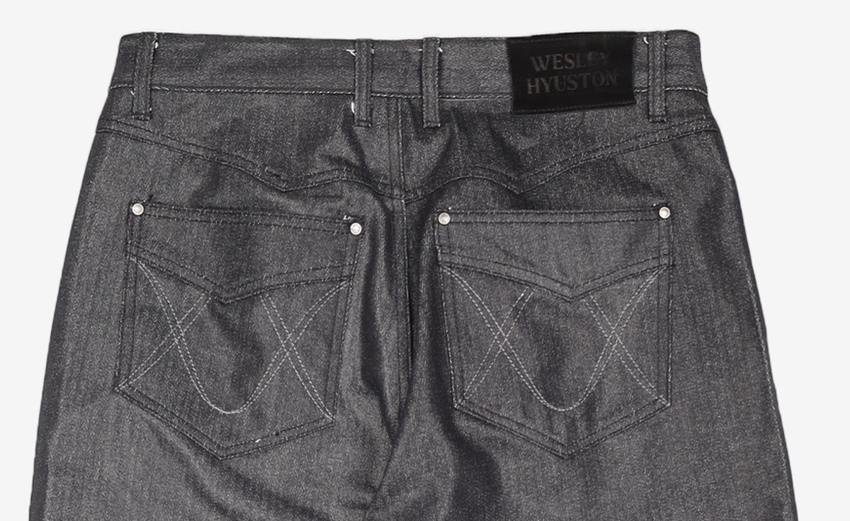 웨슬리 휴스턴(WESLEYHYUSTON) Herringbone glow wide denim pants black L