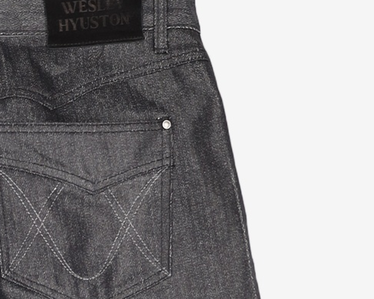 웨슬리 휴스턴(WESLEYHYUSTON) Herringbone glow wide denim pants black L