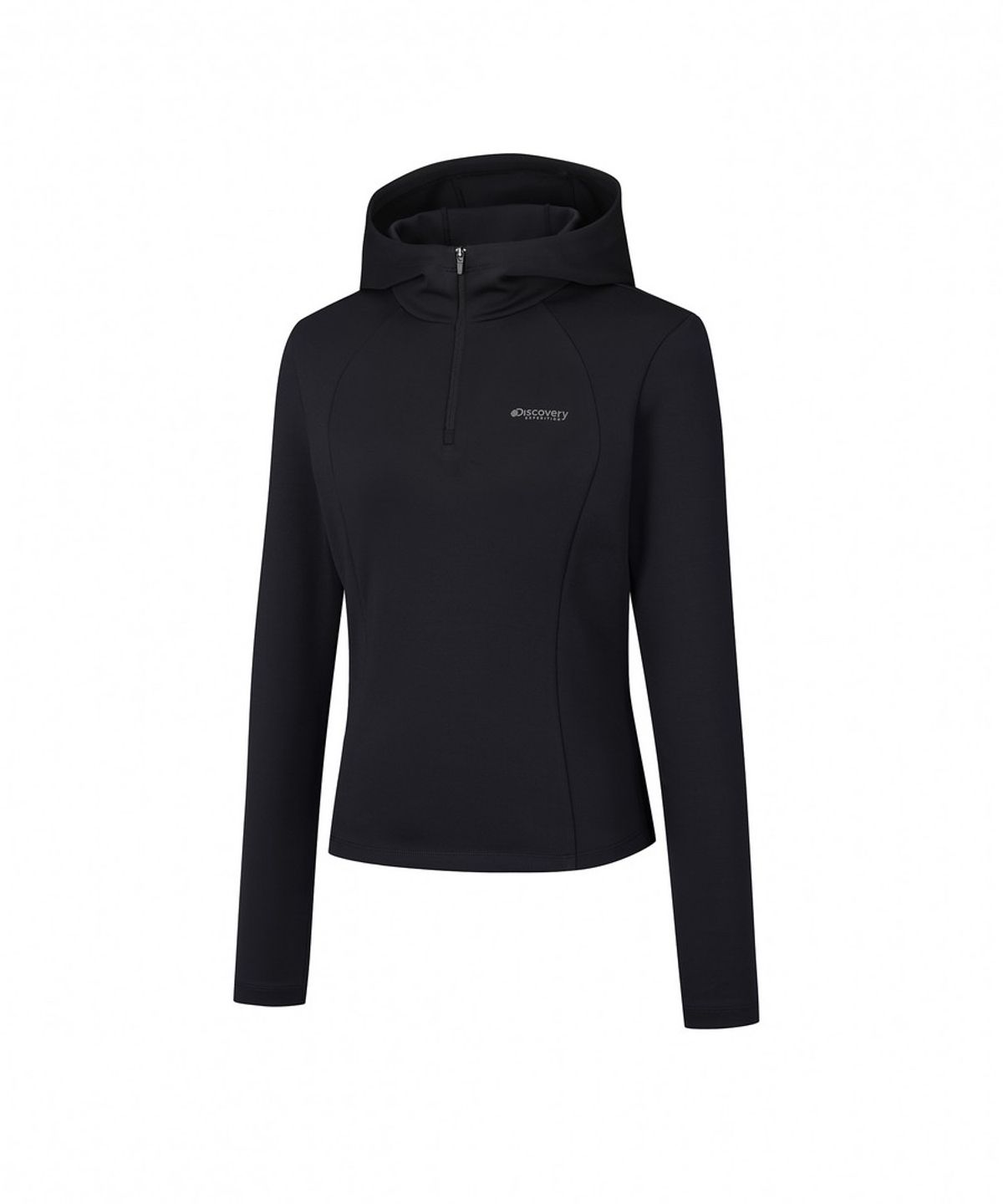 디스커버리 익스페디션(DISCOVERY EXPEDITION) 여성 기능성 반집업 후드티 (BLACK)