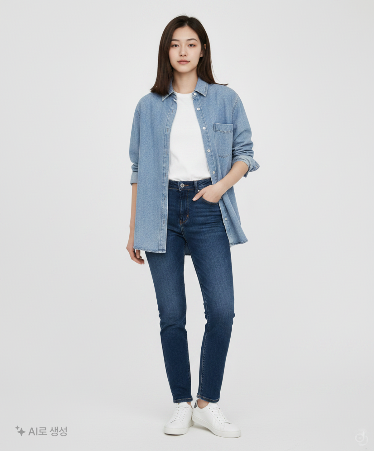 미쏘(MIXXO) 데님 벨티드 셔츠 MIWYWB917J S
