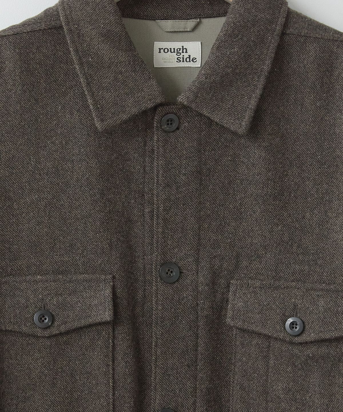 러프사이드(ROUGHSIDE) Wool Cabin Jacket Dark Brown