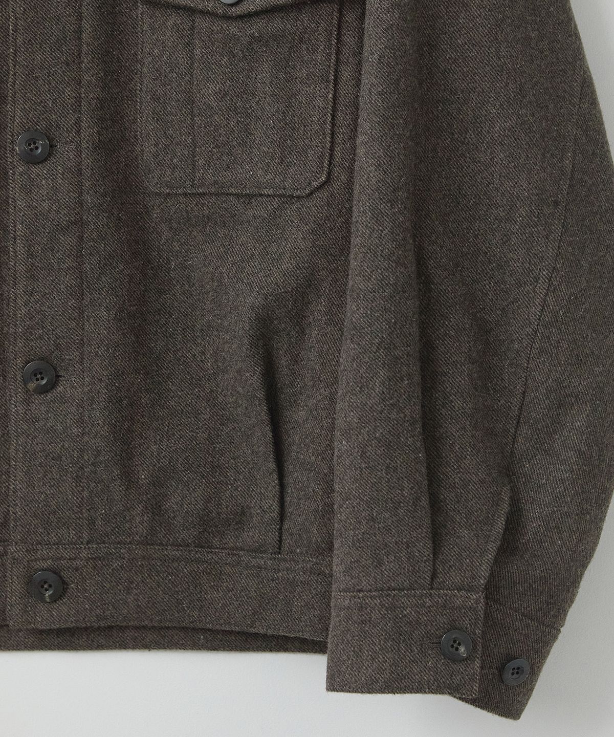 러프사이드(ROUGHSIDE) Wool Cabin Jacket Dark Brown