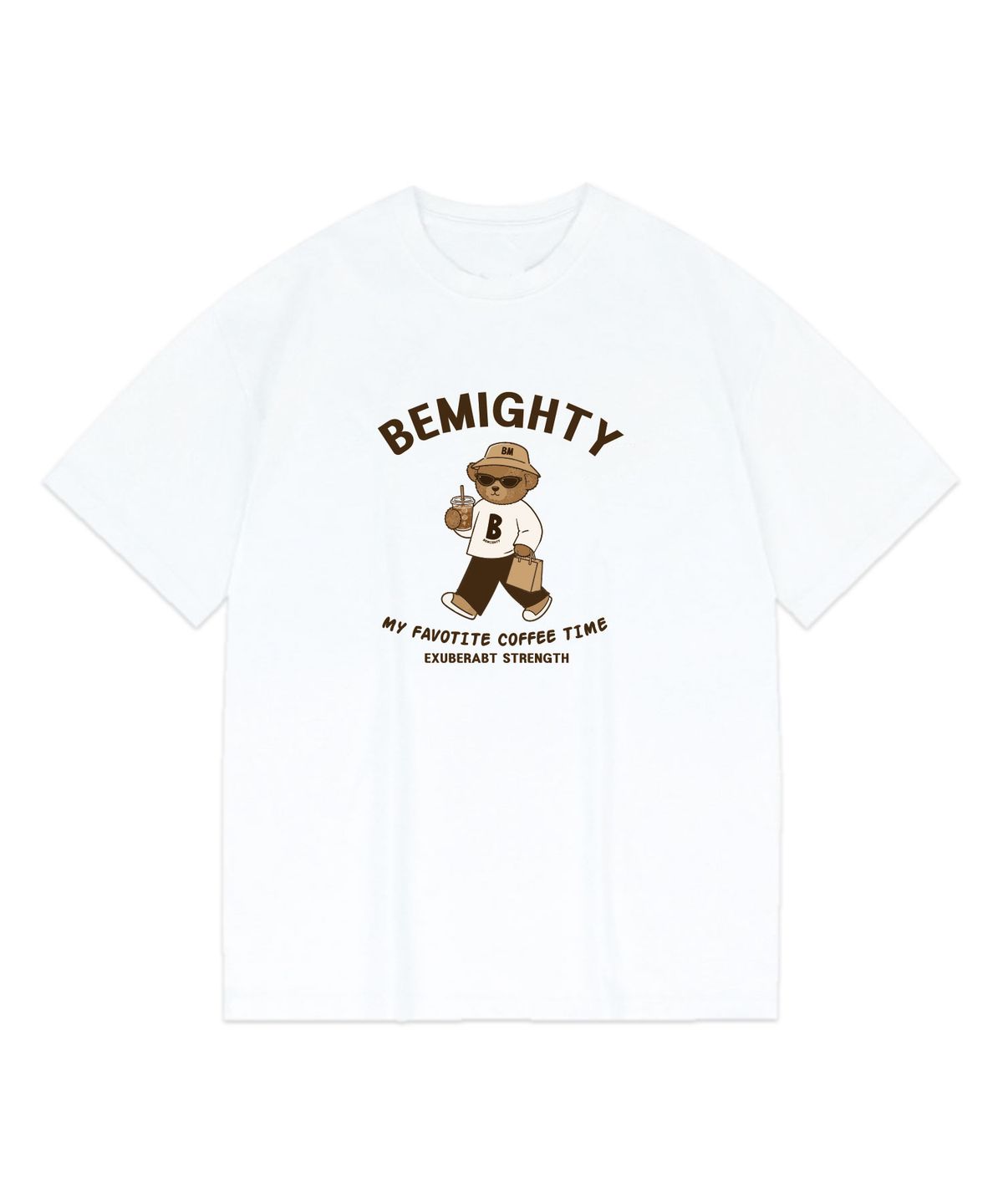 비마이티(BEMIGHTY) 커피와 베어 오버핏 반팔티셔츠