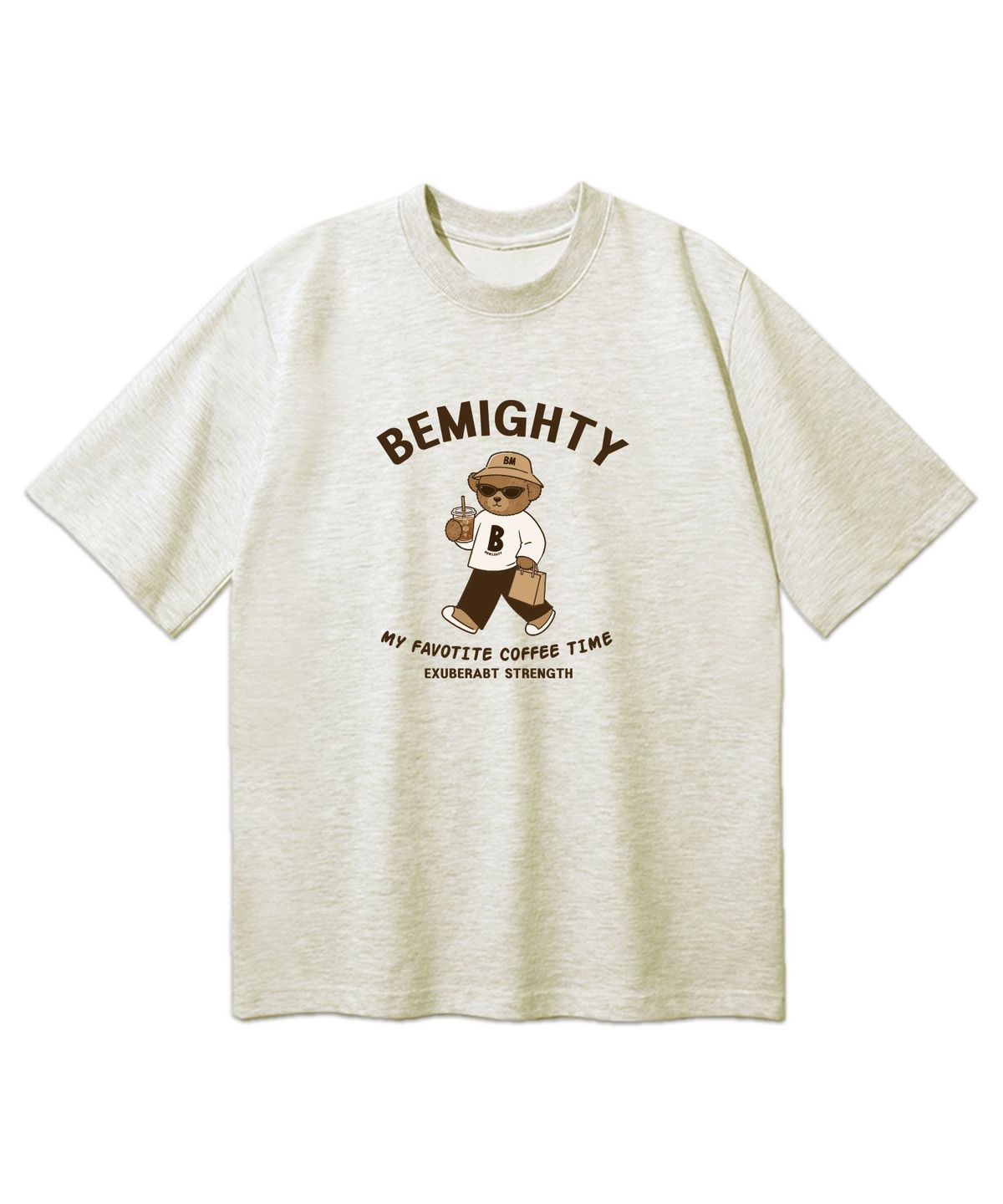 비마이티(BEMIGHTY) 커피와 베어 오버핏 반팔티셔츠