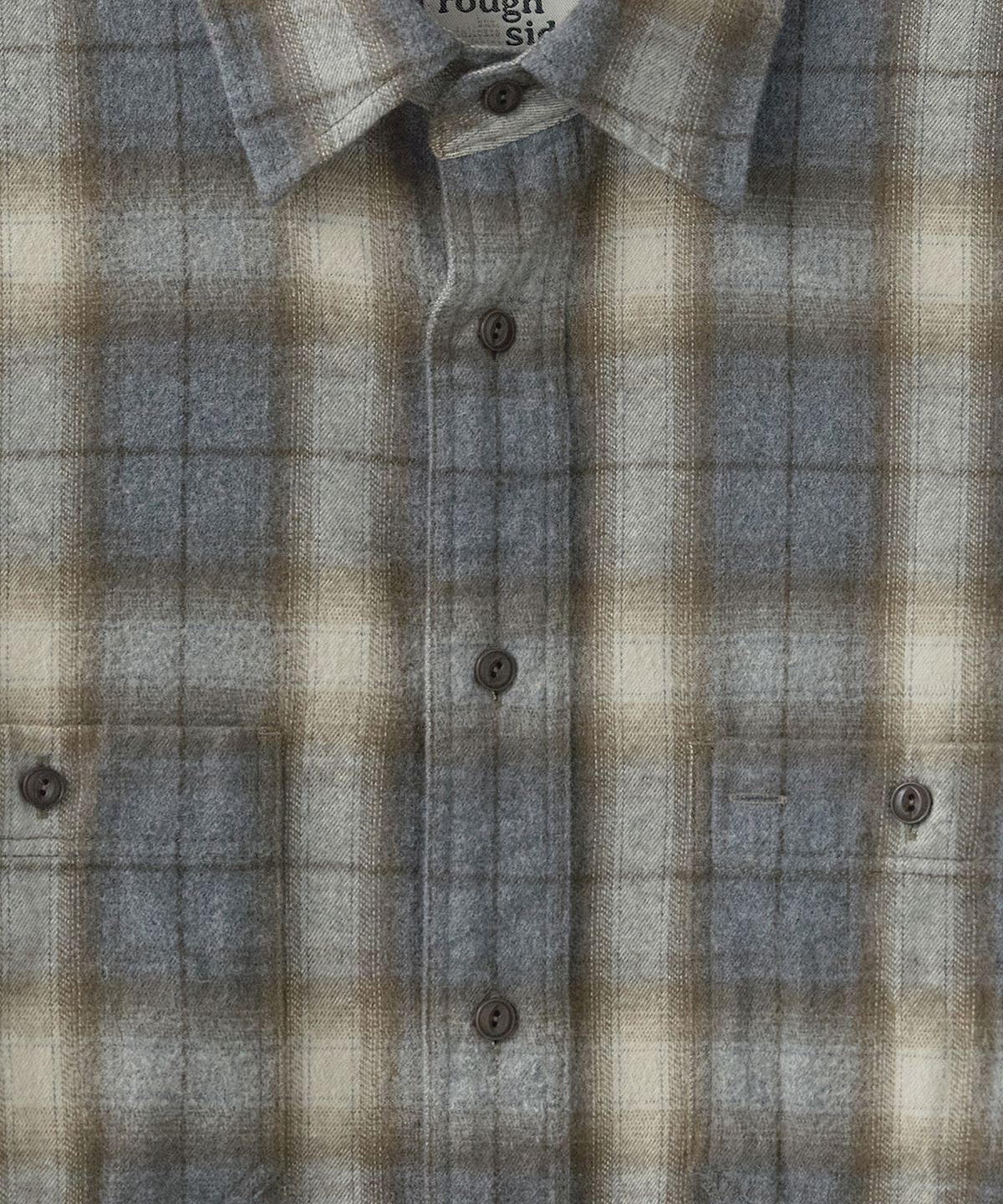 러프사이드(ROUGHSIDE) Craft Shirt Grey Tartan Check
