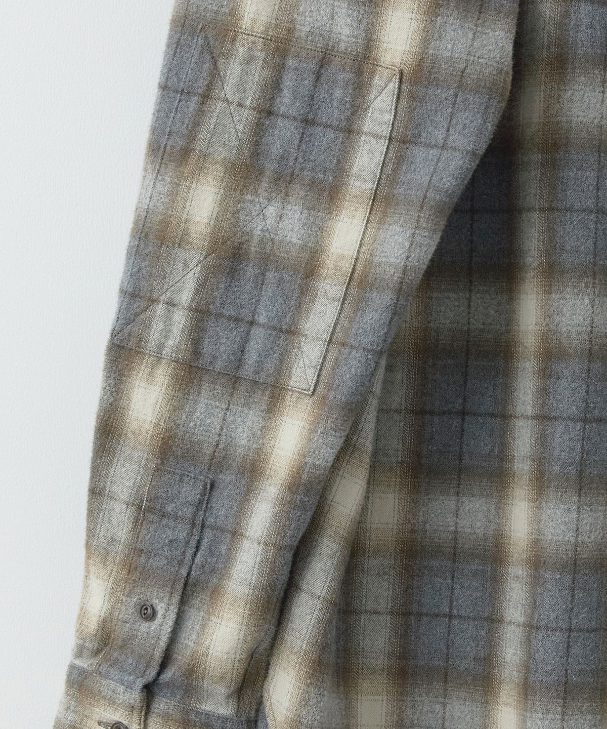 러프사이드(ROUGHSIDE) Craft Shirt Grey Tartan Check