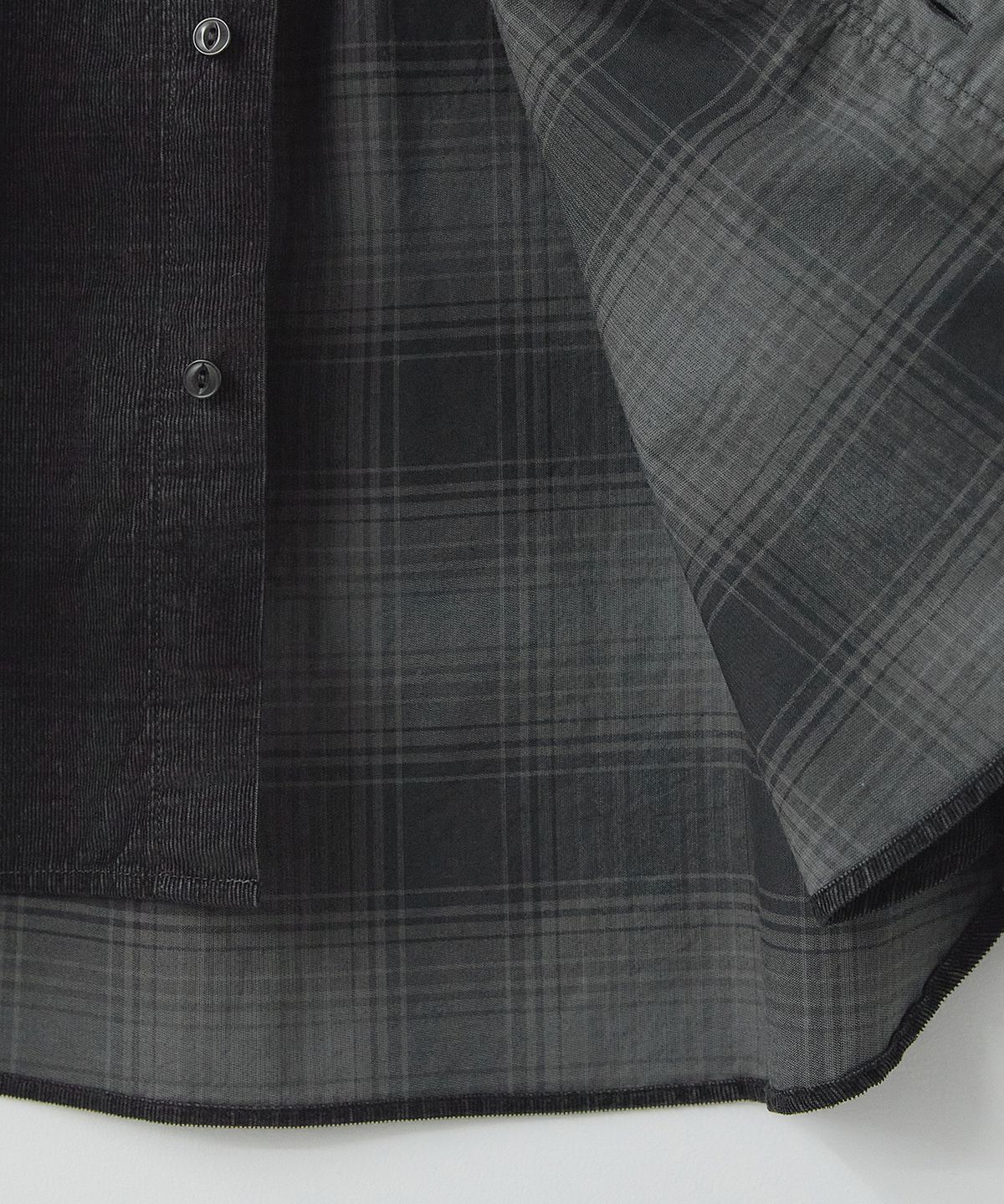 러프사이드(ROUGHSIDE) Craft Shirt Black Cord Check