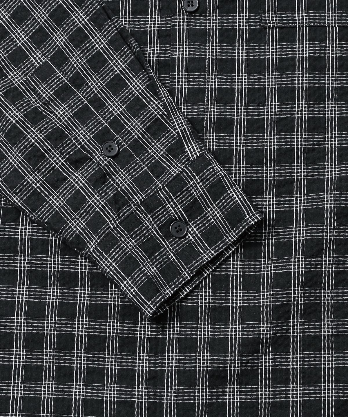 애드호크(ADHOC) 남성 원포켓 체크 긴팔 셔츠 (BLACK) (HC7LS01)