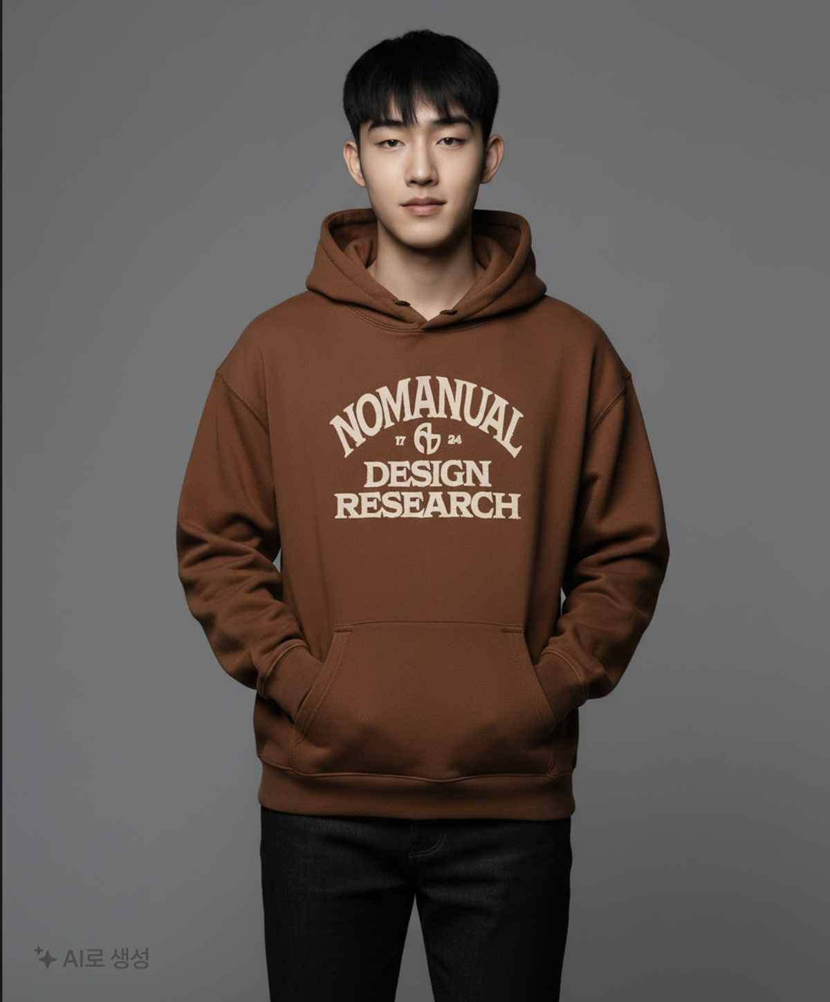 노매뉴얼(NOMANUAL) A.G HOODIE - BROWN XL