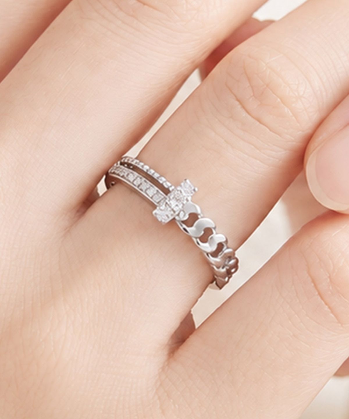 엘렌쥬얼리(HELENE JEWELRY) 실버 Silver 925 다이너스티 라인 미스 링 은 반지