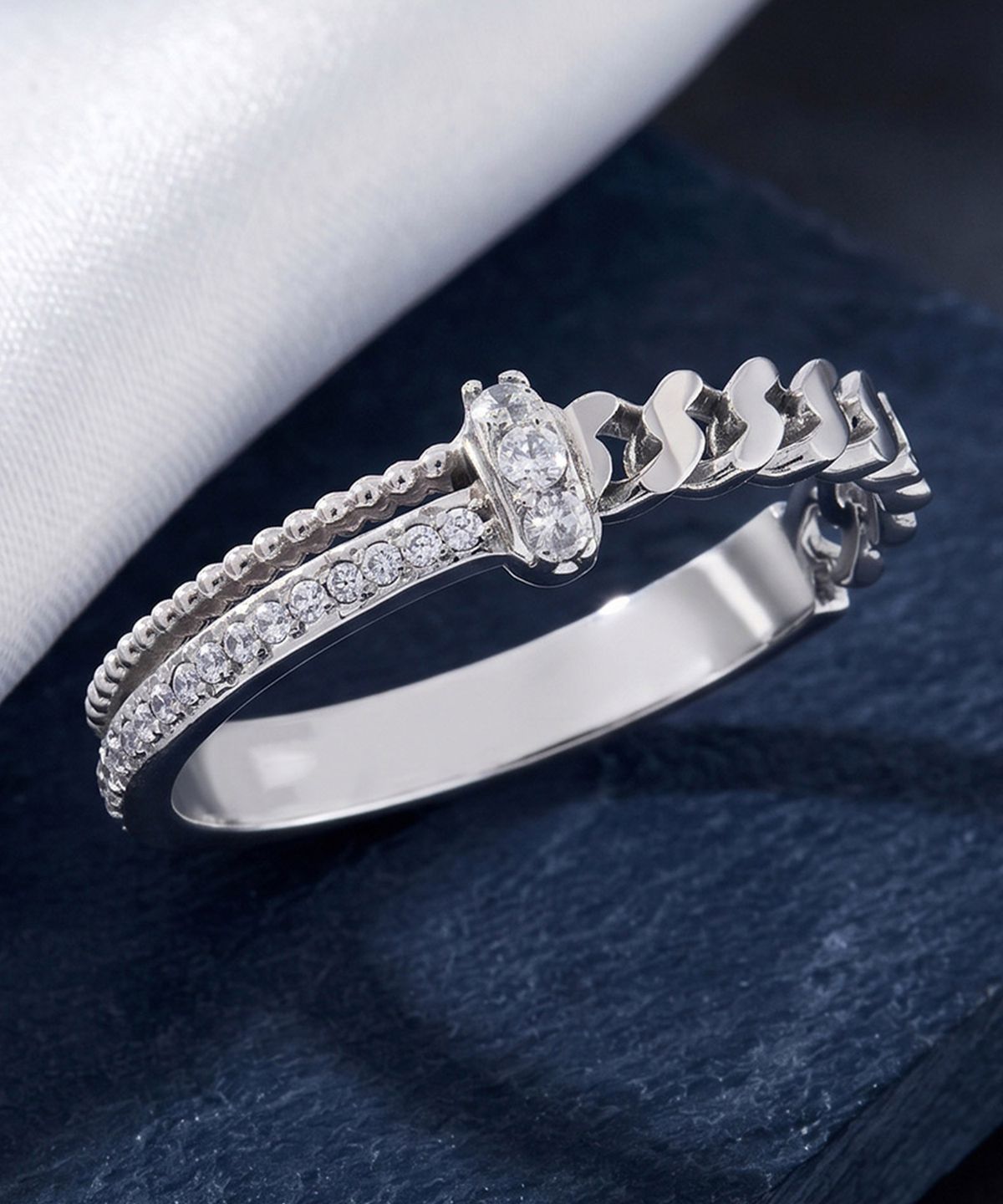 엘렌쥬얼리(HELENE JEWELRY) 실버 Silver 925 다이너스티 라인 미스 링 은 반지