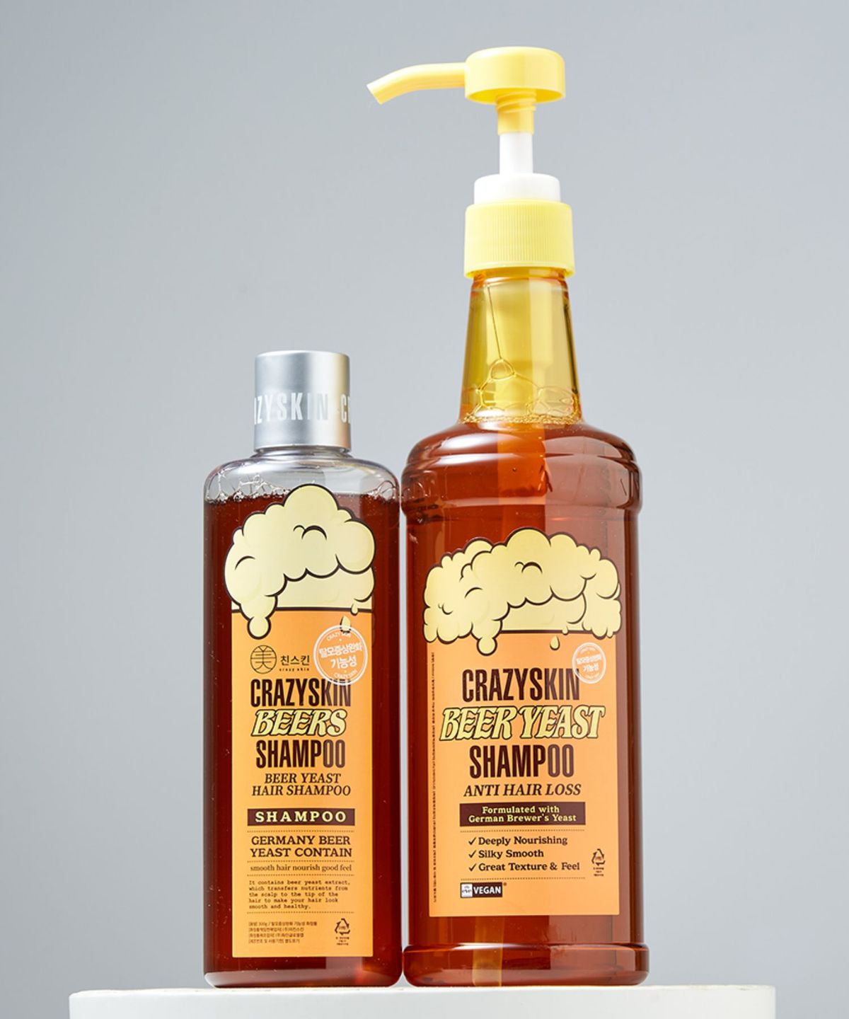미친스킨(CRAZYSKIN) 맥주효모샴푸 500ml 2개 + 샘플 10매 증정