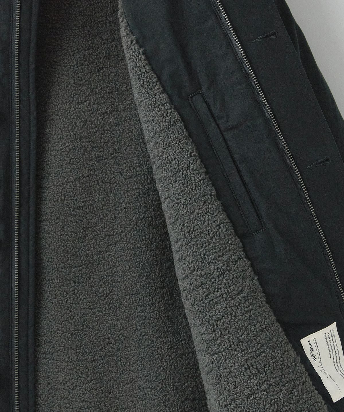 러프사이드(ROUGHSIDE) Deck Parka Ash Black