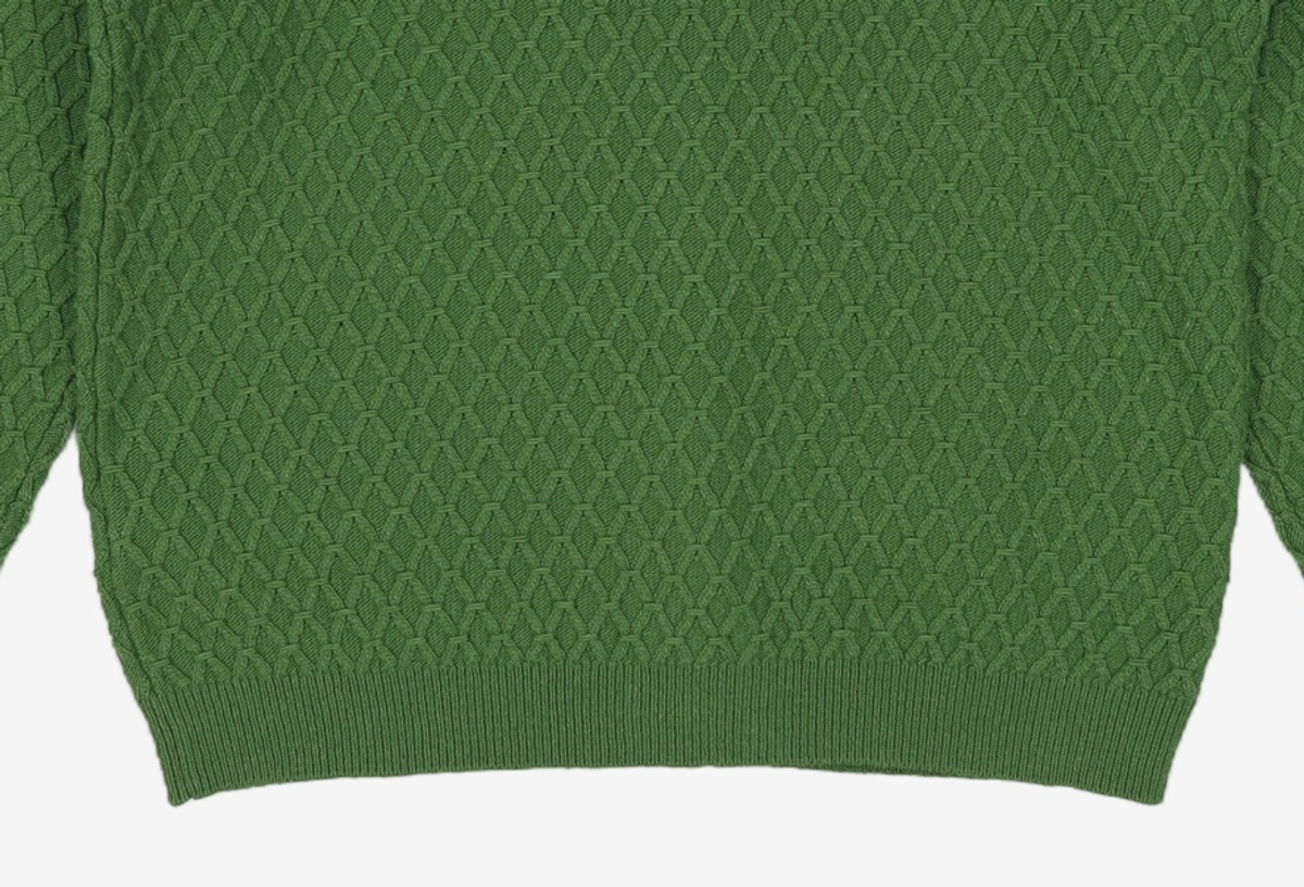 메종미네드(MAISON MINED) WAFFLE COLLAR CARDIGAN GREEN M