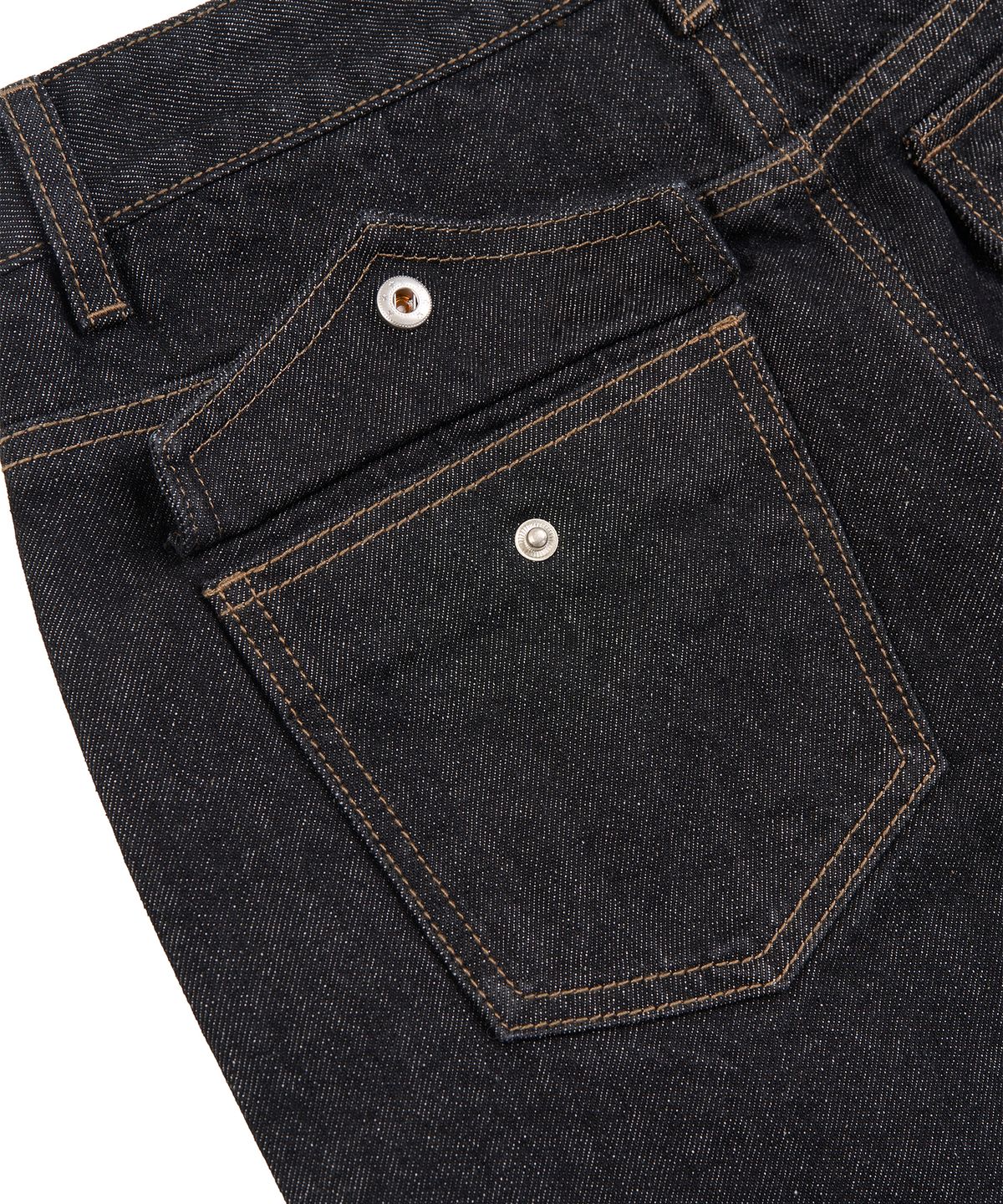 페플리(PEPLEE) Flap Boots Cut Denim Pants (Black)