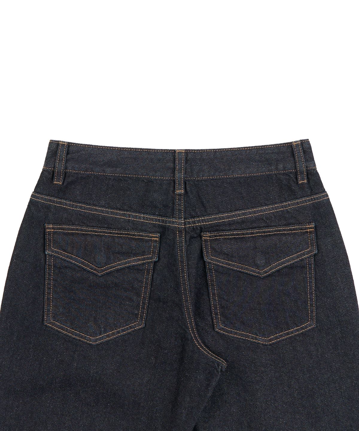 페플리(PEPLEE) Flap Boots Cut Denim Pants (Indigo)