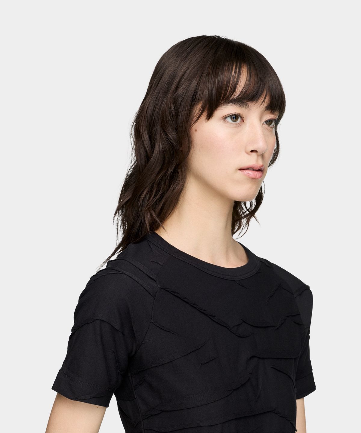 와이쓰리(Y-3) (W) 플리티드 숏 슬리브 티셔츠 블랙 PLTD SS TEE BLACK
