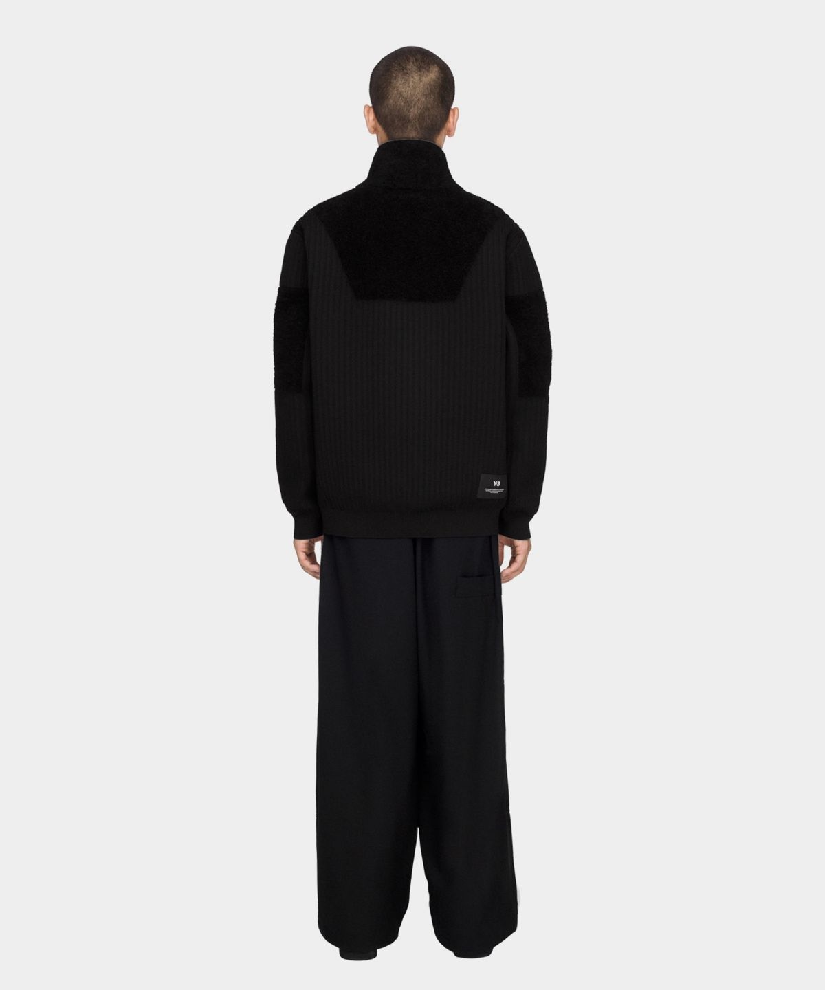 와이쓰리(Y-3) (U) 하프 집 니트 블랙 M 1/2 ZIP KNIT BLACK
