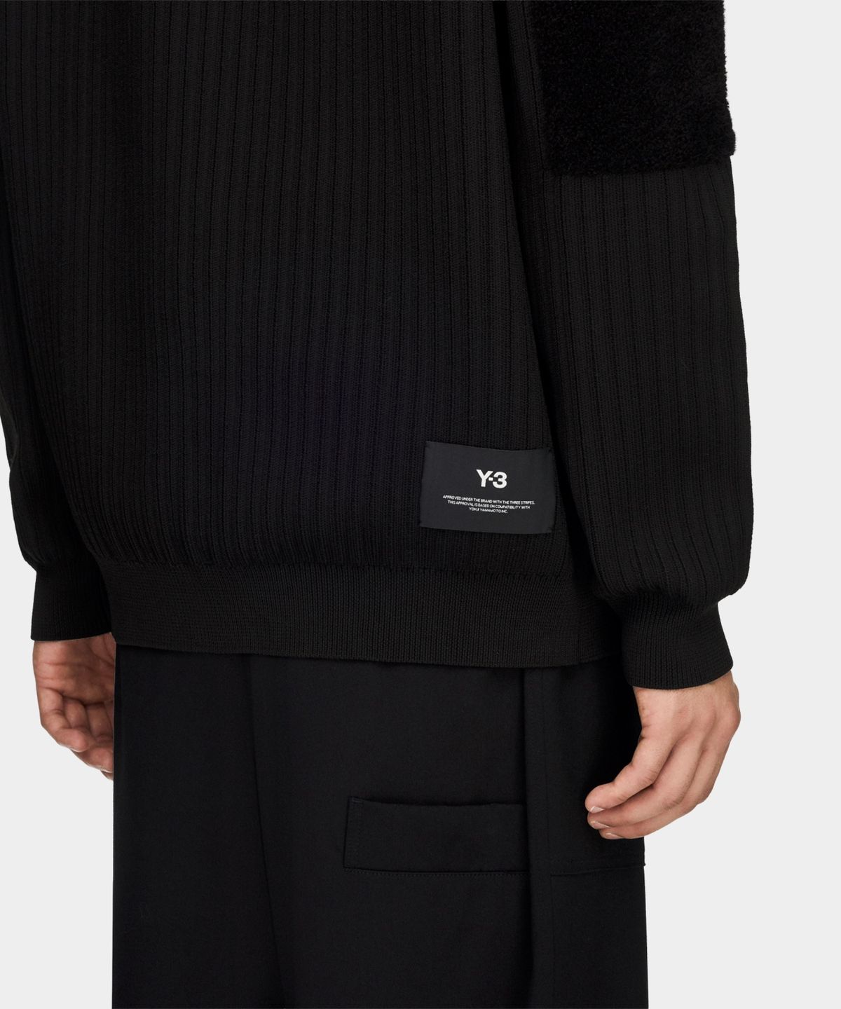 와이쓰리(Y-3) (U) 하프 집 니트 블랙 M 1/2 ZIP KNIT BLACK
