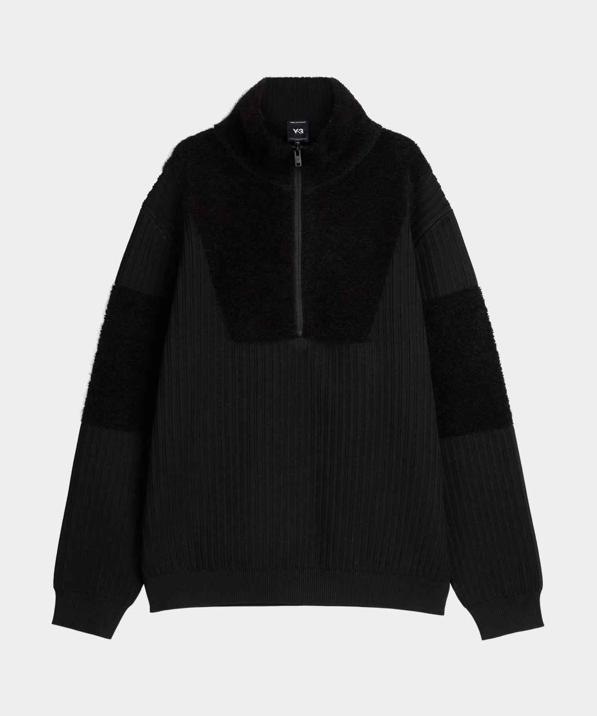 와이쓰리(Y-3) (U) 하프 집 니트 블랙 M 1/2 ZIP KNIT BLACK