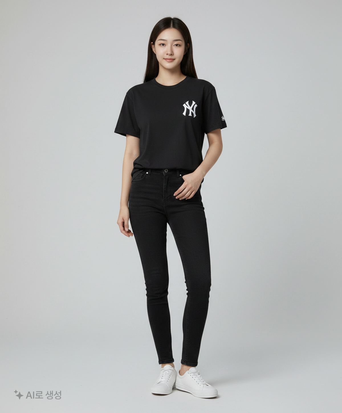 엠엘비(MLB) LIKE 팝콘 오버핏 반팔 티셔츠 NY (BLACK) S